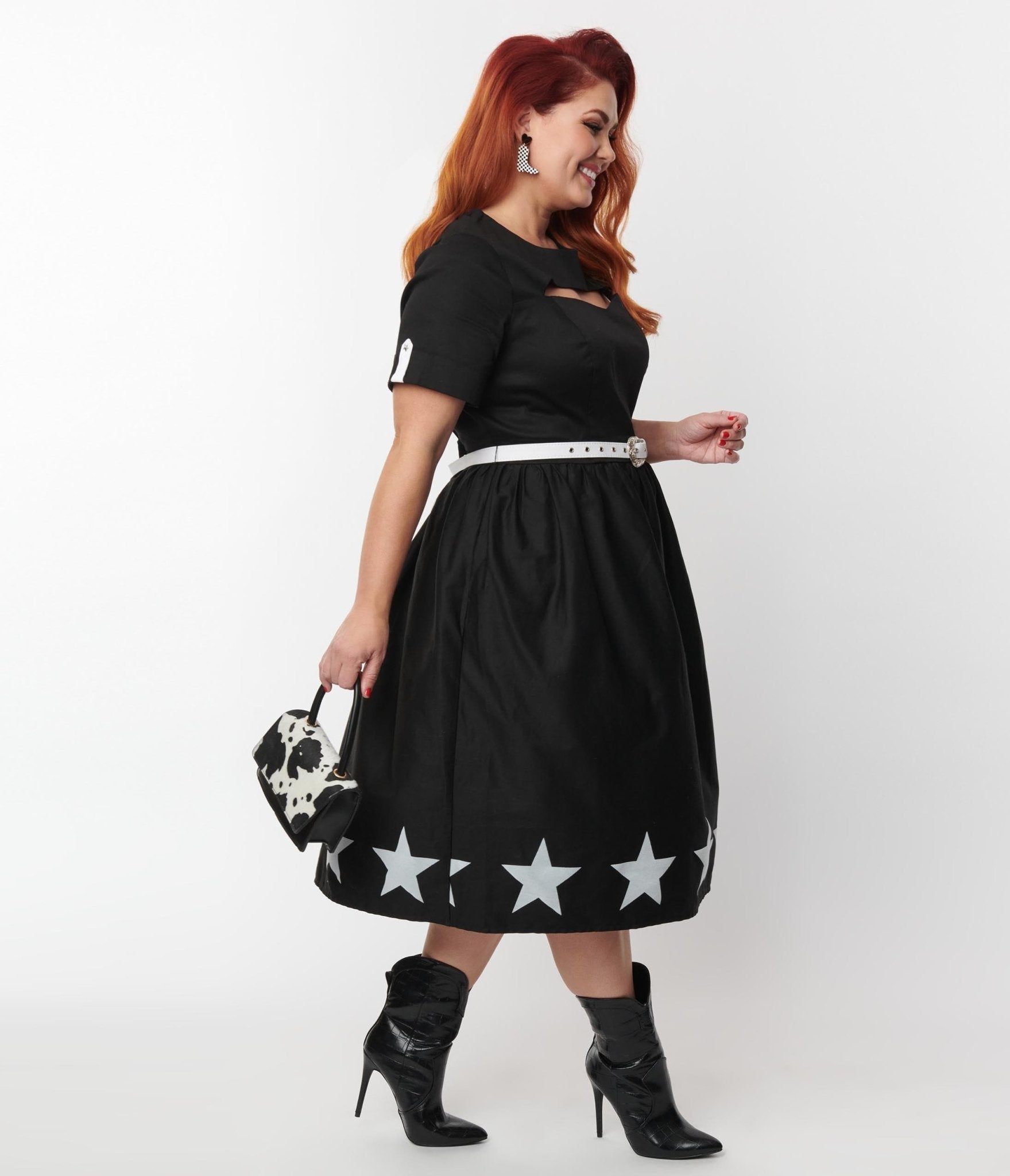 Black and white star top dress