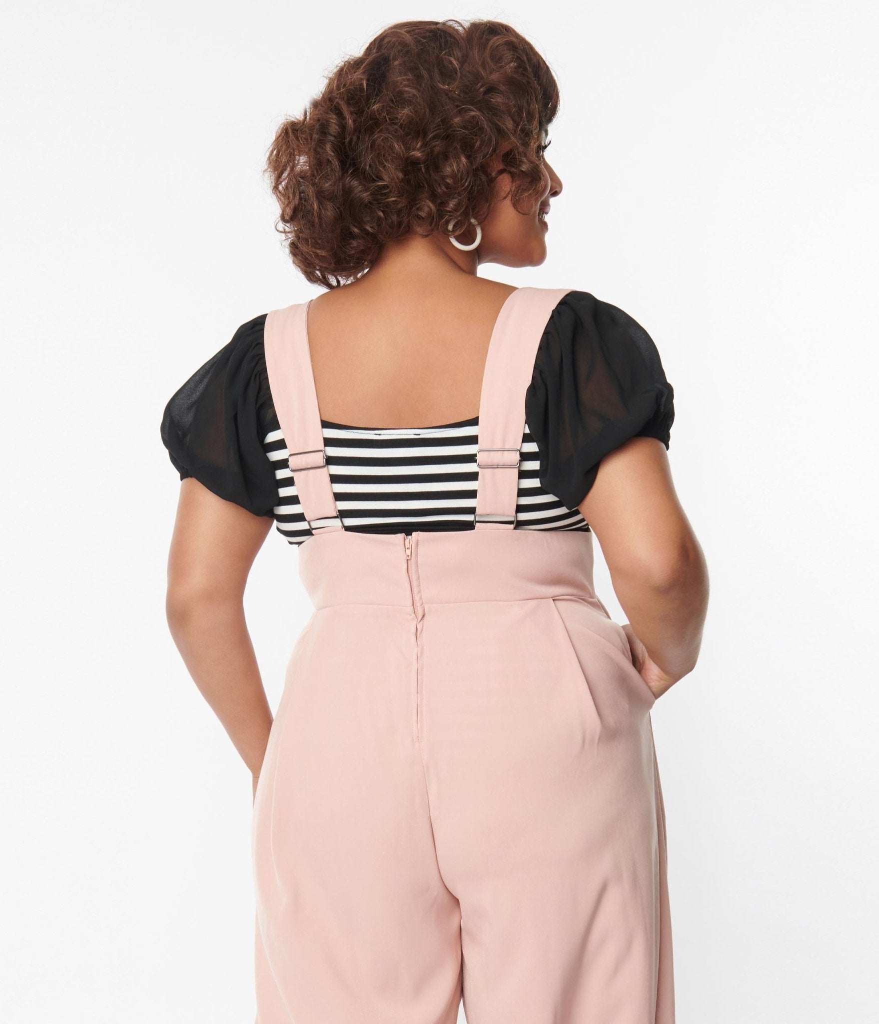 Unique Vintage Plus Size Black & White Striped Short Sleeve Bodysuit - Unique Vintage - Womens, TOPS, BODYSUITS