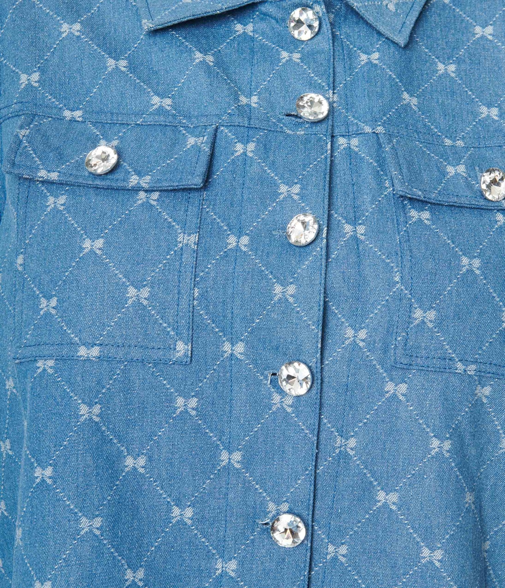Unique Vintage Plus Size Blue Bow Denim Jacket - Unique Vintage - Womens, TOPS, OUTERWEAR
