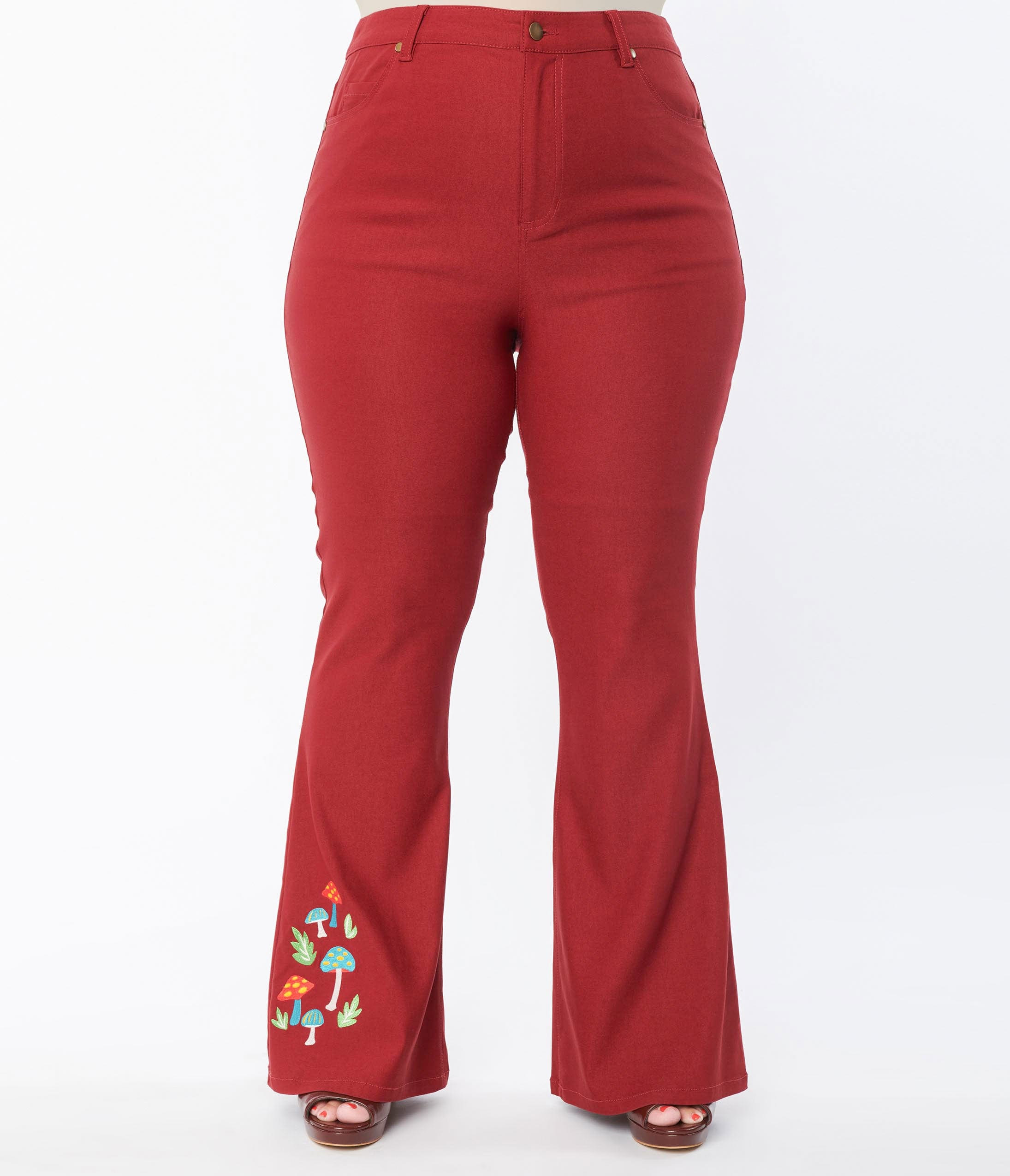 Burgundy flare pants store