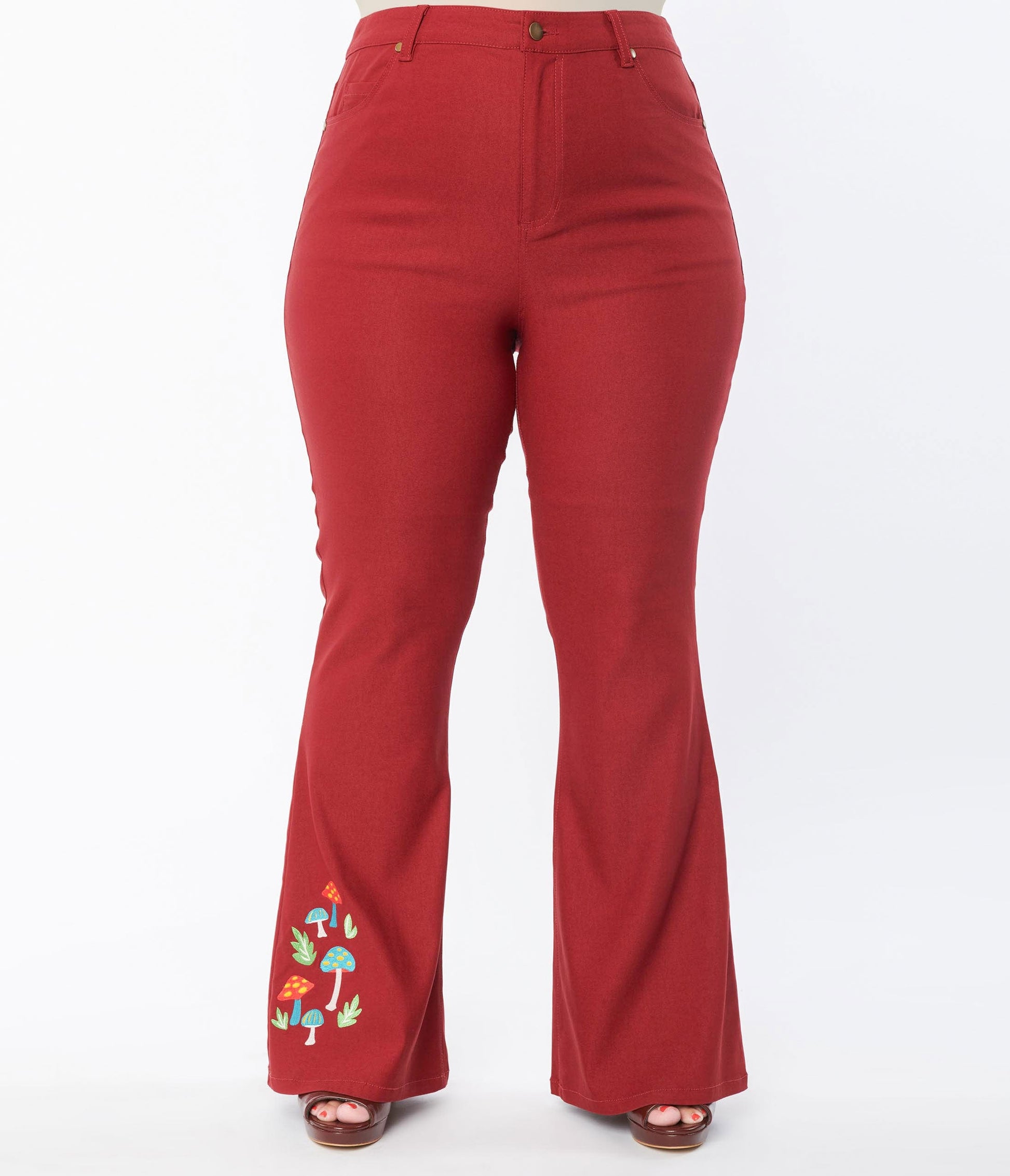 Plus Size High Waisted Flared Pants