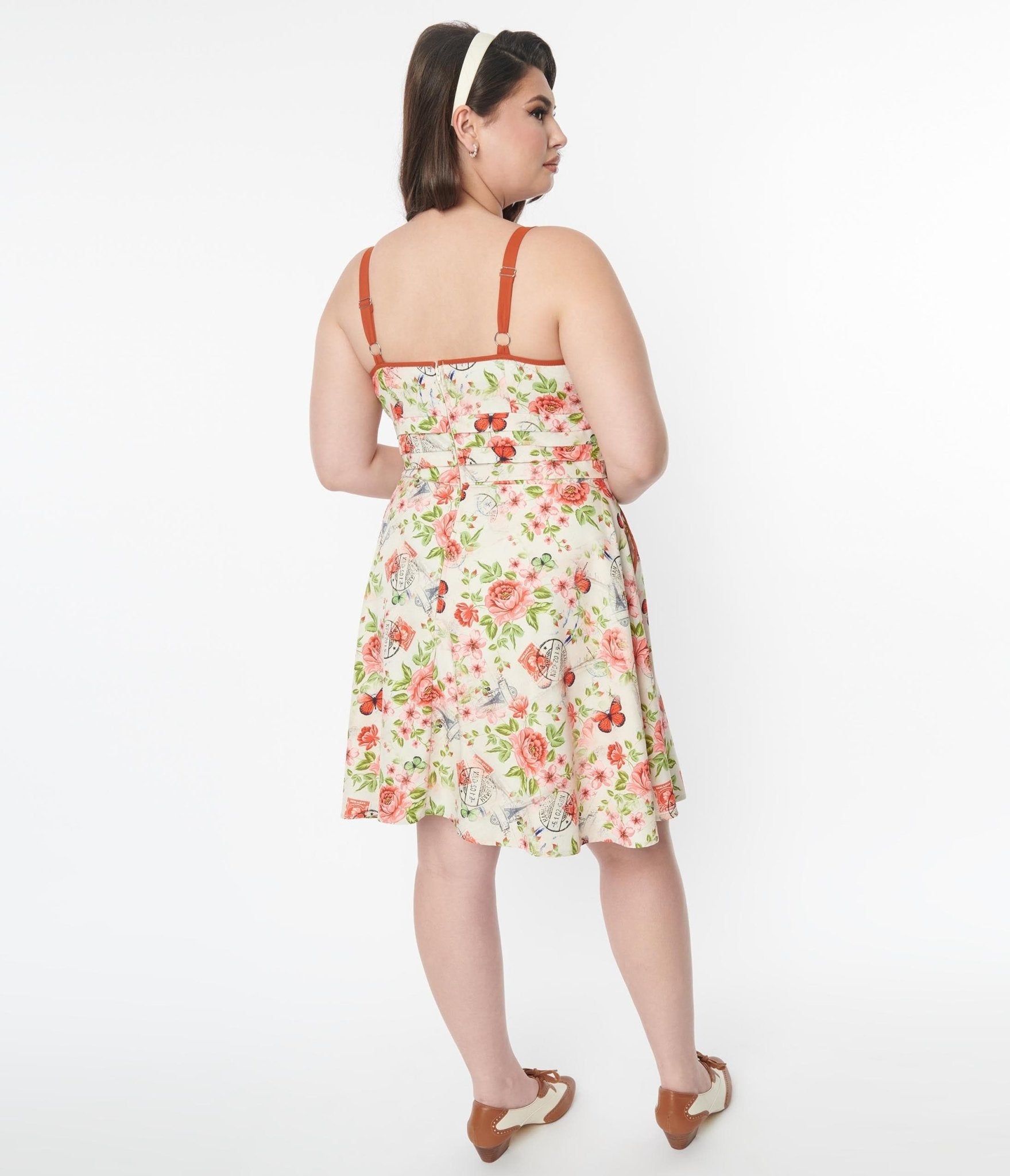 Unique Vintage Plus Size Butterfly Floral Follow Your Heart Flare Dress - Unique Vintage - Womens, DRESSES, FIT AND FLARE