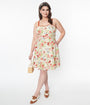 Unique Vintage Plus Size Butterfly Floral Follow Your Heart Flare Dress