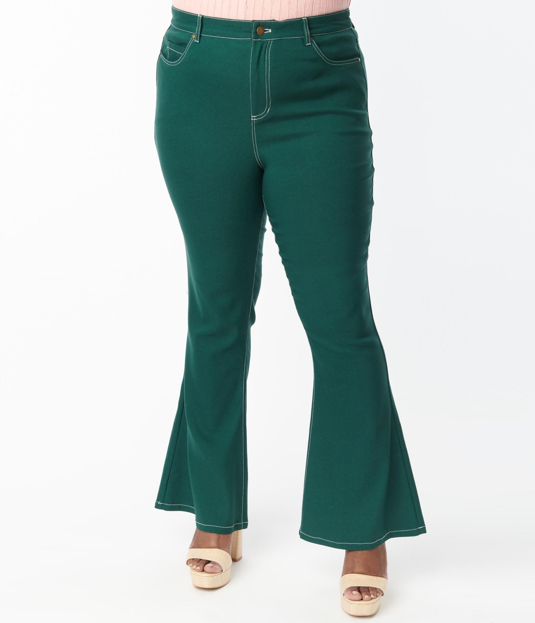 Dark green sales bell bottoms