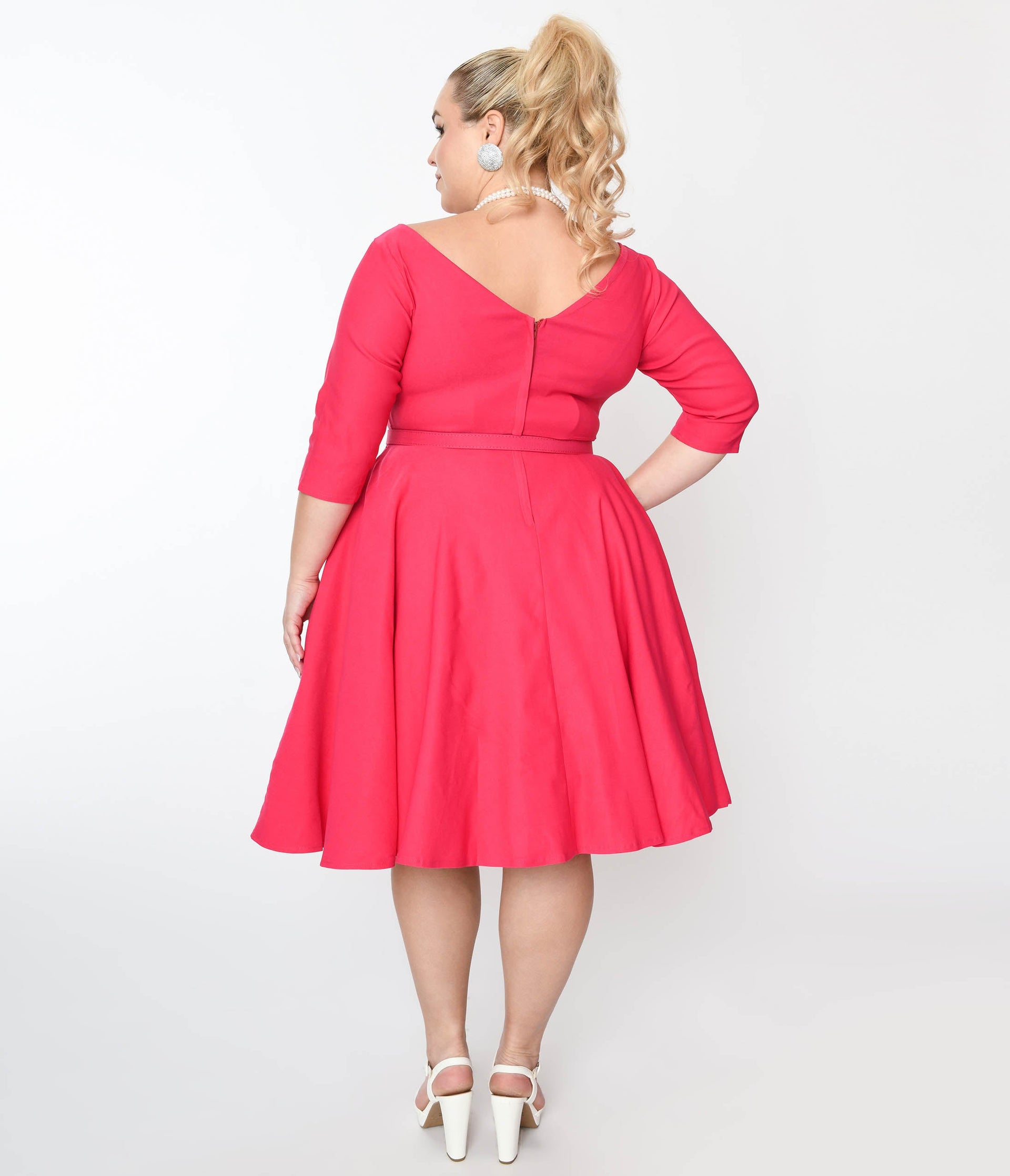 Unique Vintage Plus Size Hot Pink Devon Swing Dress - Unique Vintage - Womens, DRESSES, SWING
