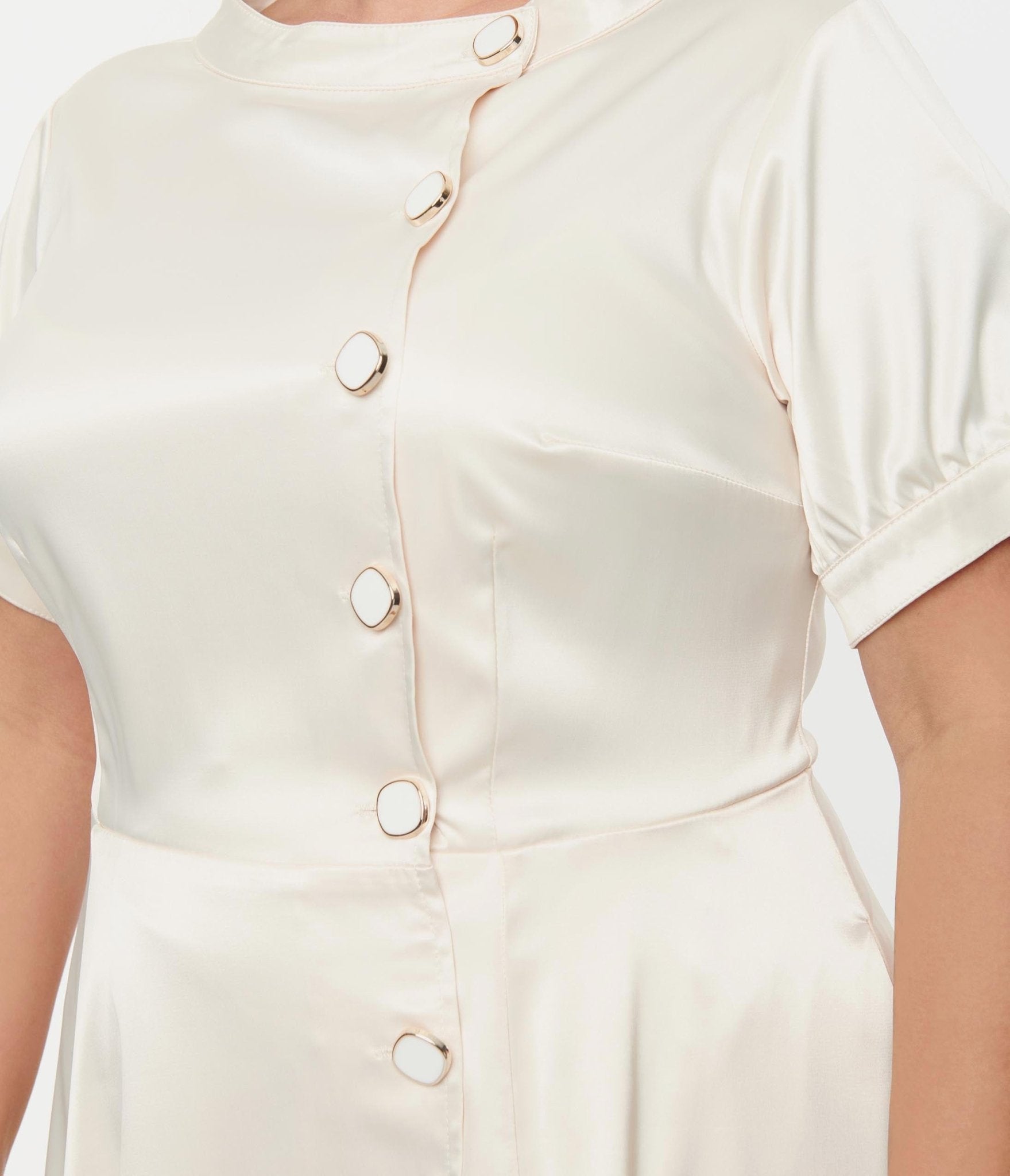 White pinstripe tie on sale front strappy swing dress