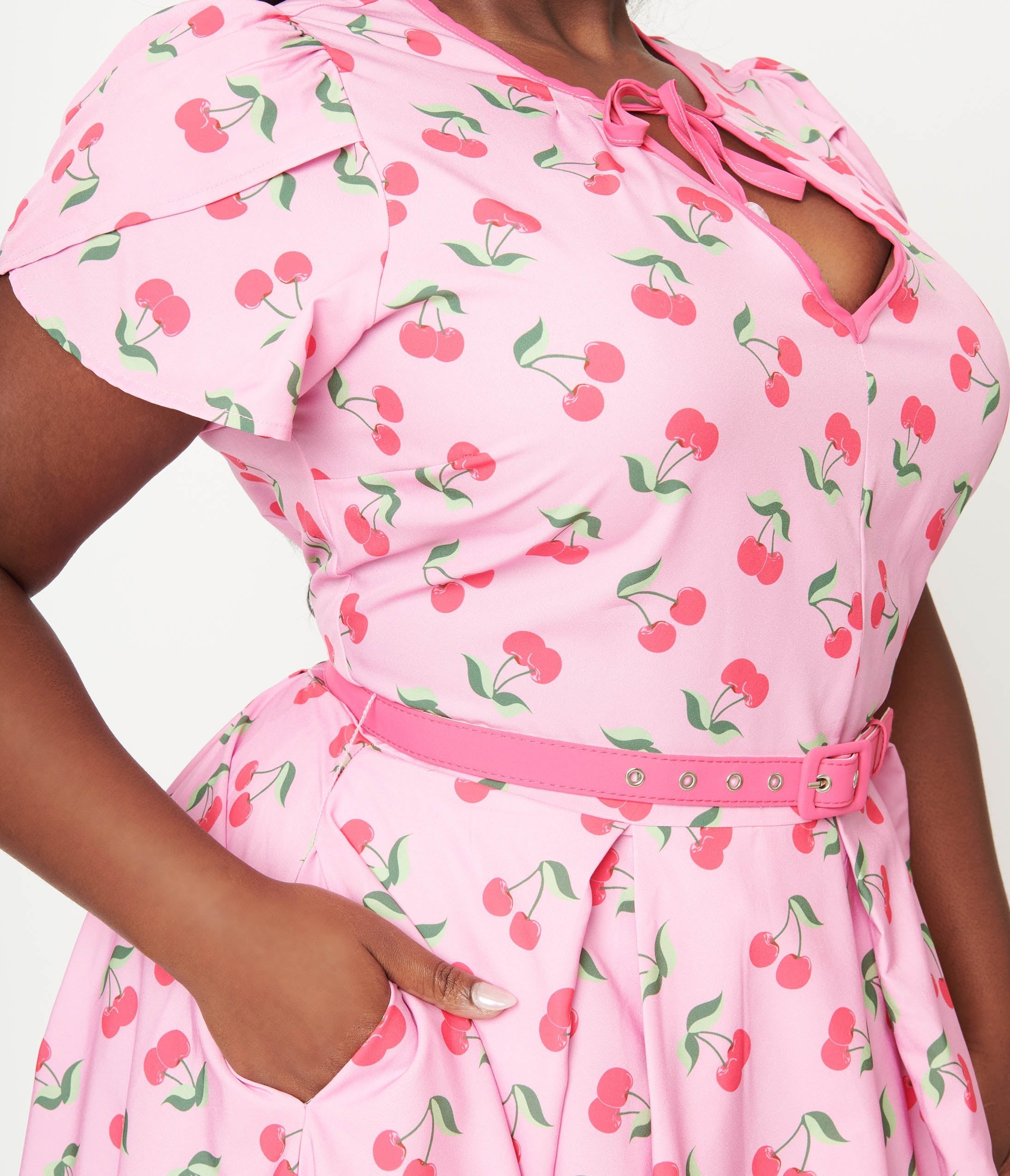 Pink cherry cheap dress
