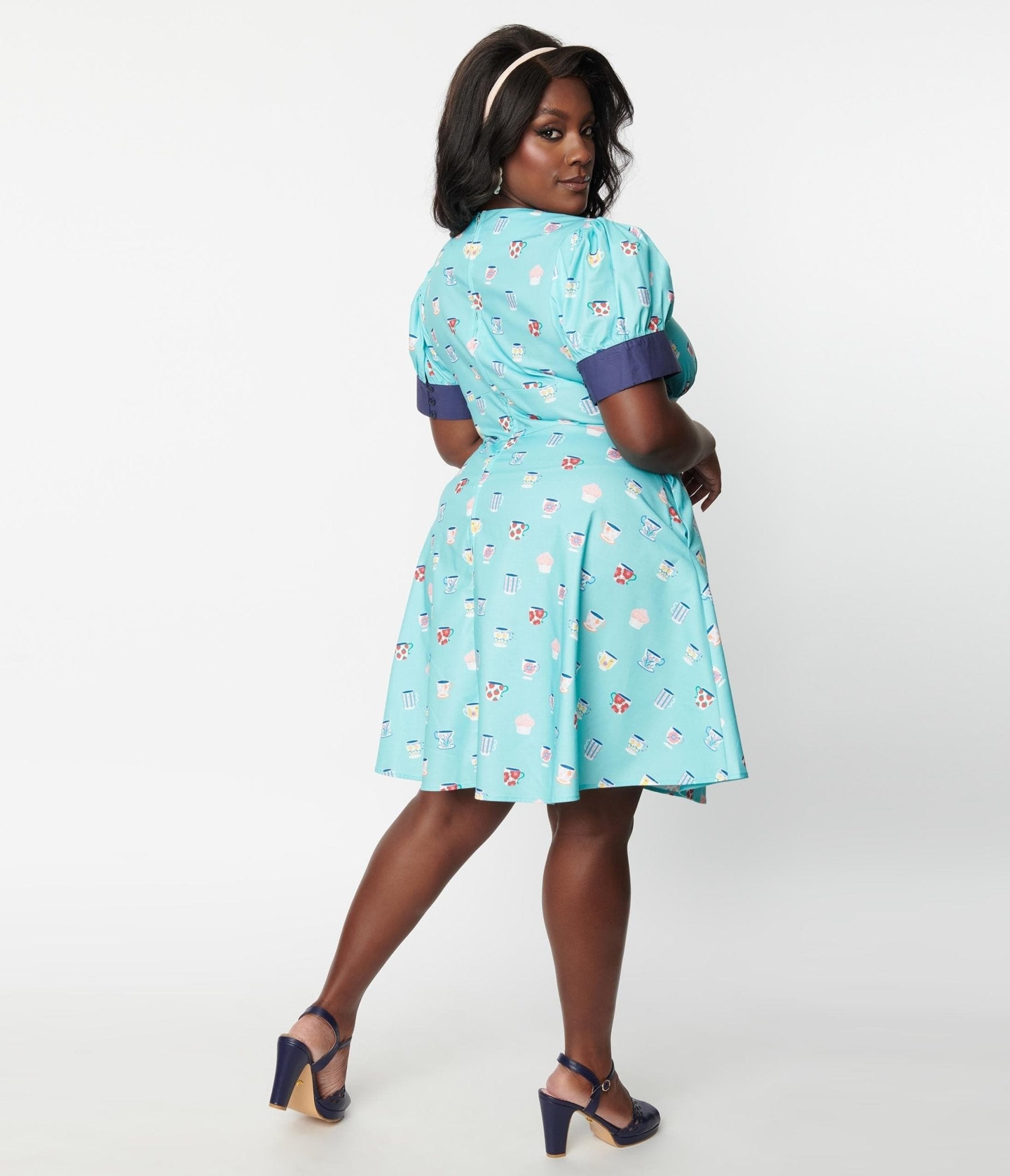 Vintage polka dot clearance dress plus size
