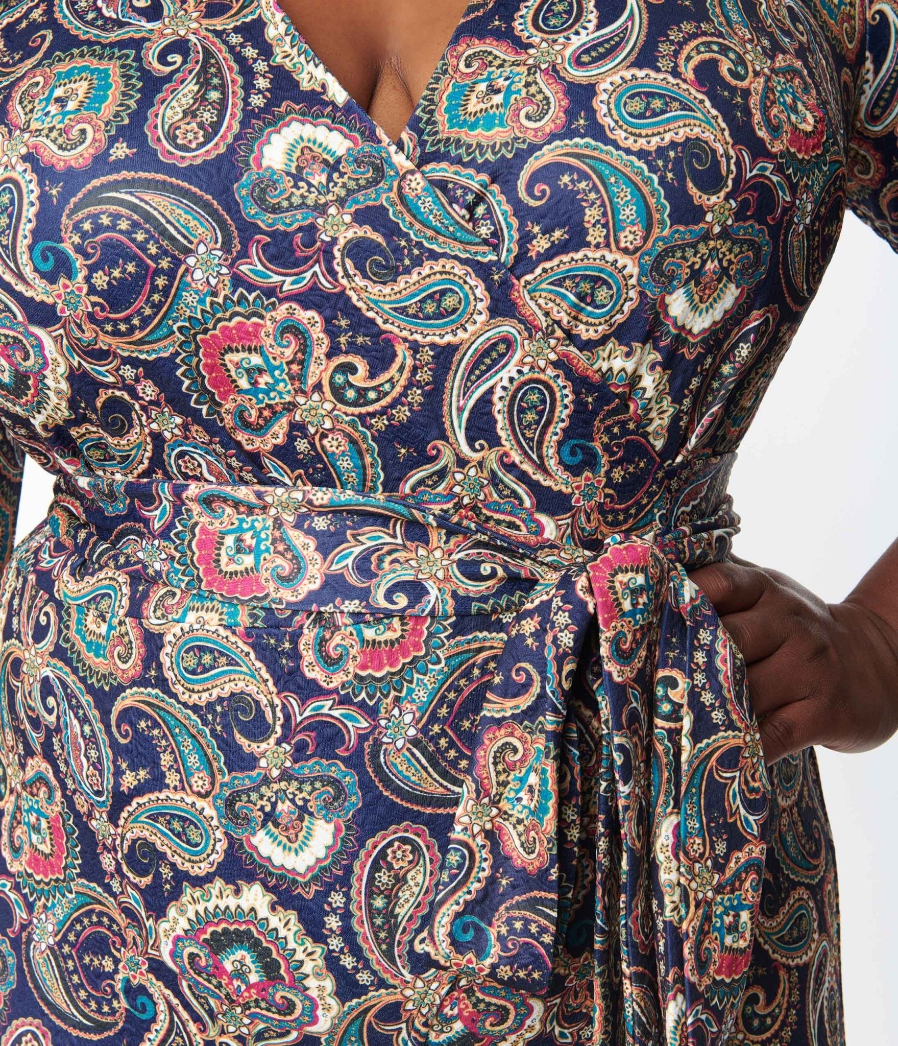 Unique Vintage Plus Size Navy Paisley Print Jumpsuit - Unique Vintage - Womens, BOTTOMS, ROMPERS AND JUMPSUITS