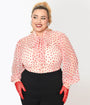 Unique Vintage Plus Size Pink & Red Hearts Gwen Blouse