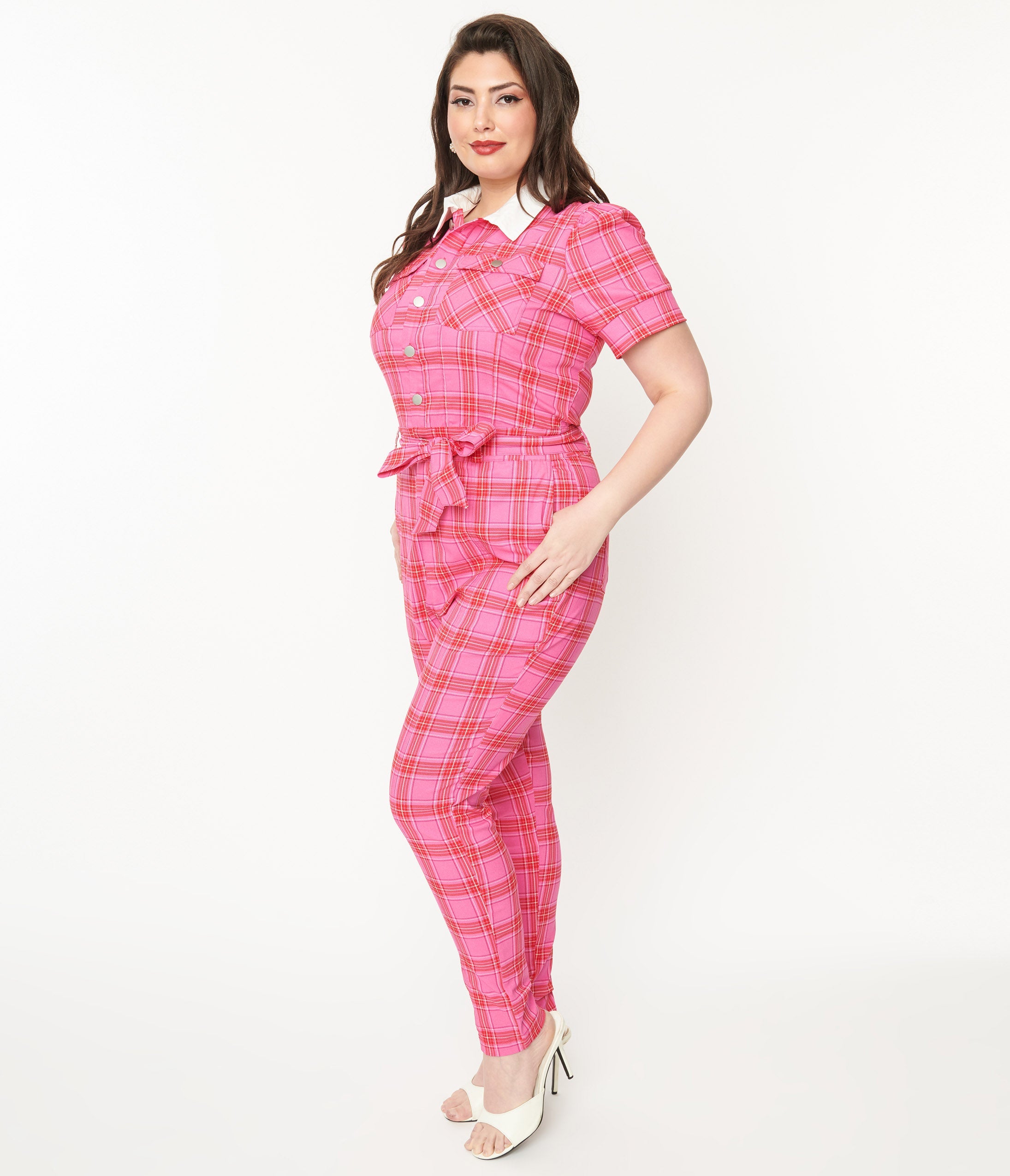 Red skinny leg jumpsuit best sale