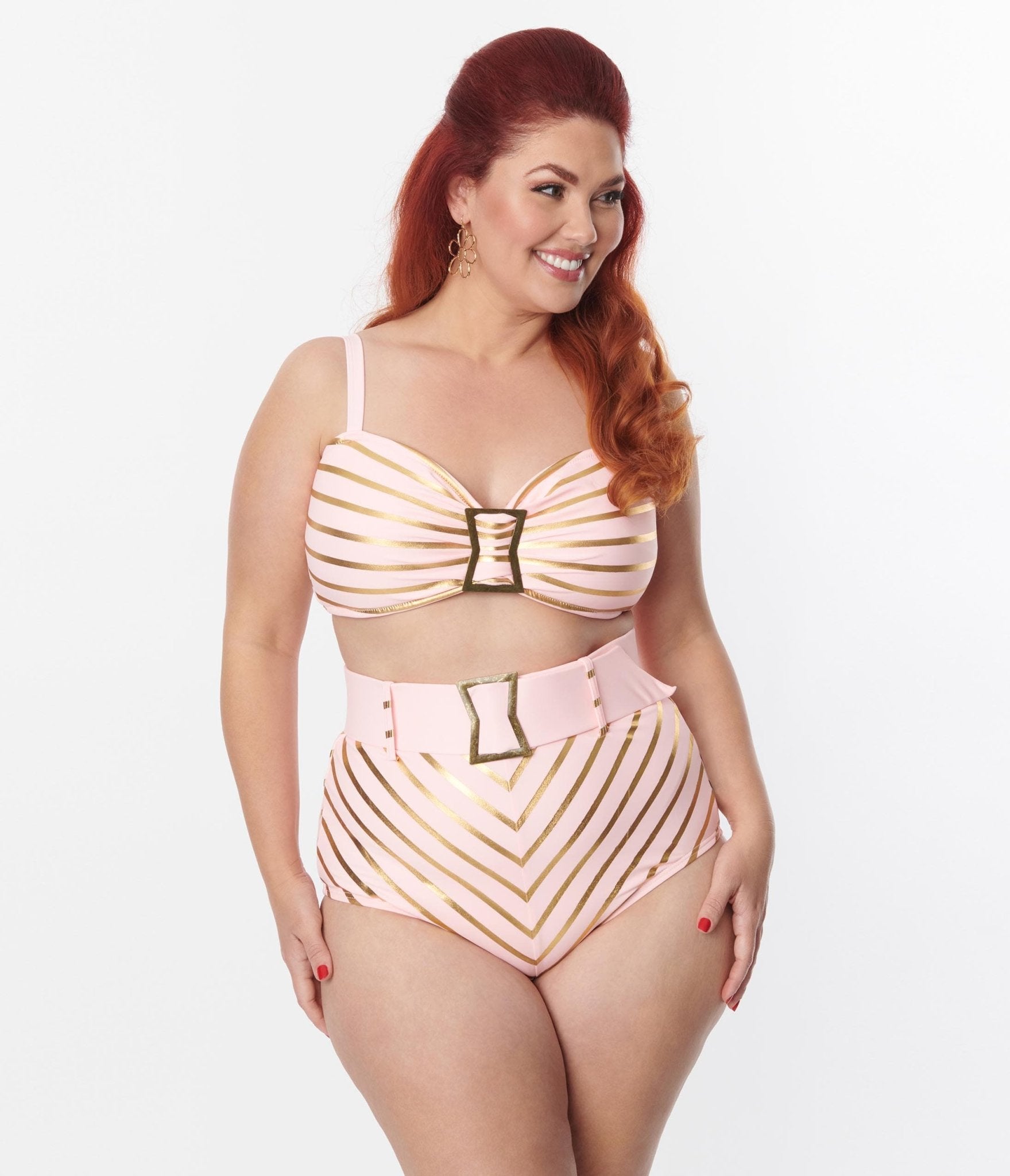 Gold bathing suit plus size hot sale
