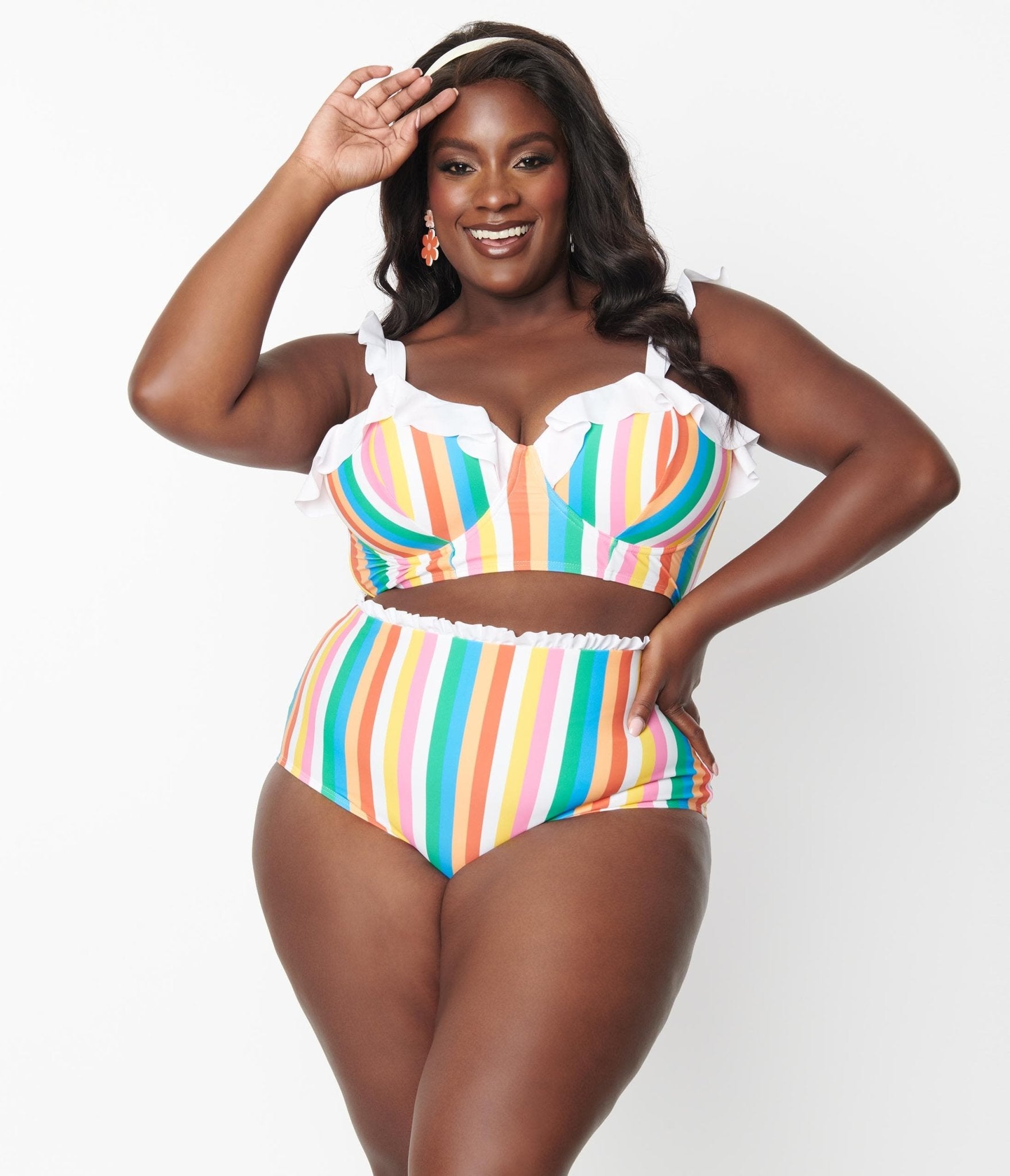Rainbow discount stripe swimsuit