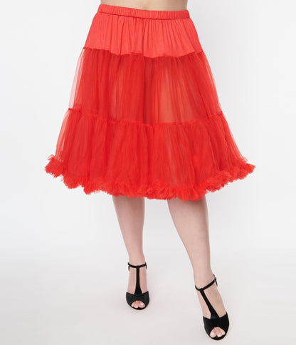 Unique Vintage Plus Size Red Retro Style Ruffled Petticoat - Unique Vintage - Womens, ACCESSORIES, PETTICOATS