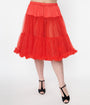 Unique Vintage Plus Size Red Retro Style Ruffled Petticoat