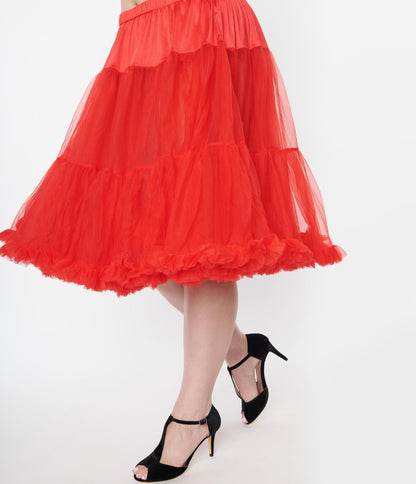 Unique Vintage Plus Size Red Retro Style Ruffled Petticoat - Unique Vintage - Womens, ACCESSORIES, PETTICOATS