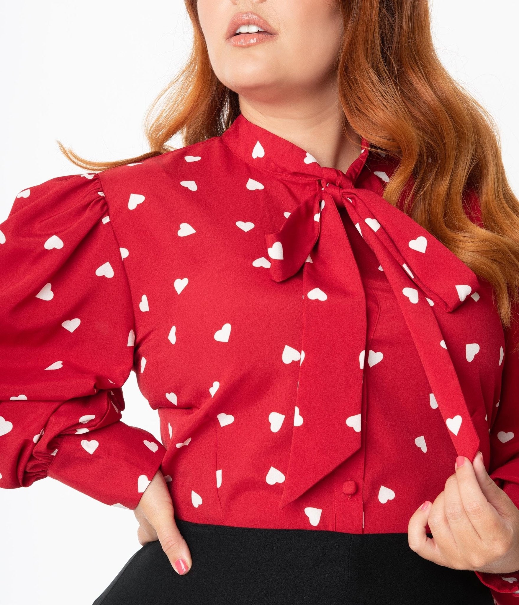 Ladies plus size red tops sales