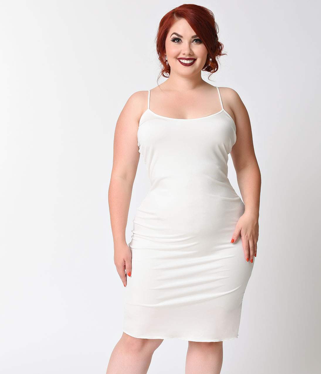 Plus size hot sale white slip