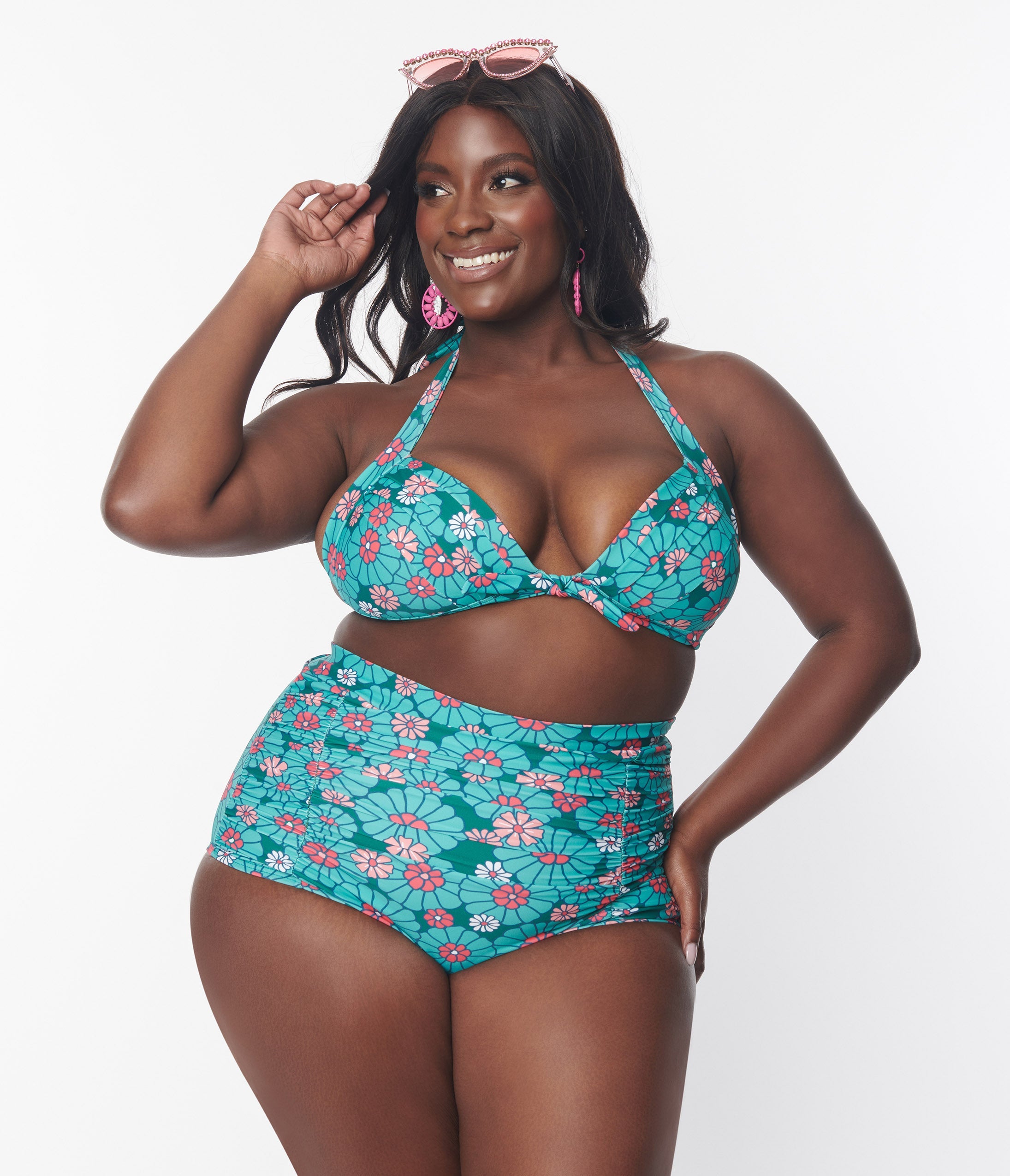 Plus size long swim top hot sale