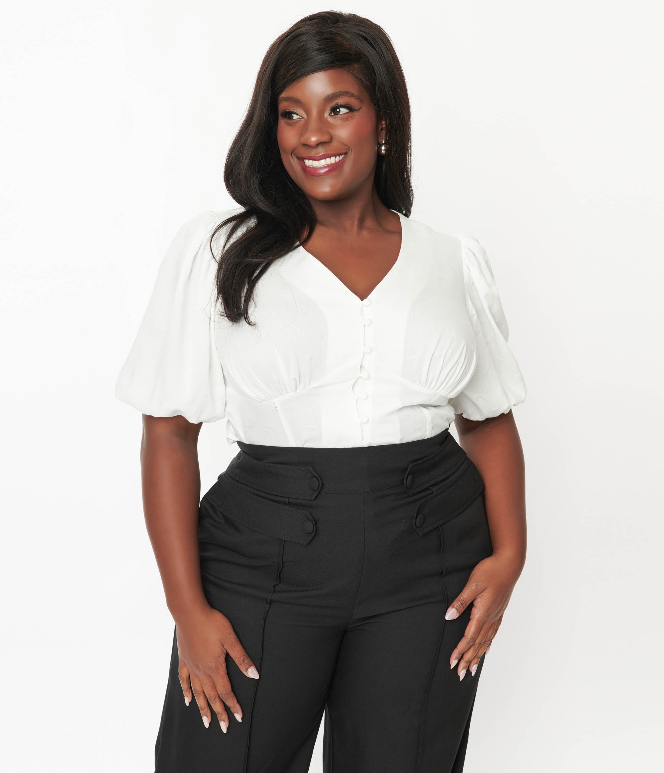 Puff sleeve best sale plus size tops