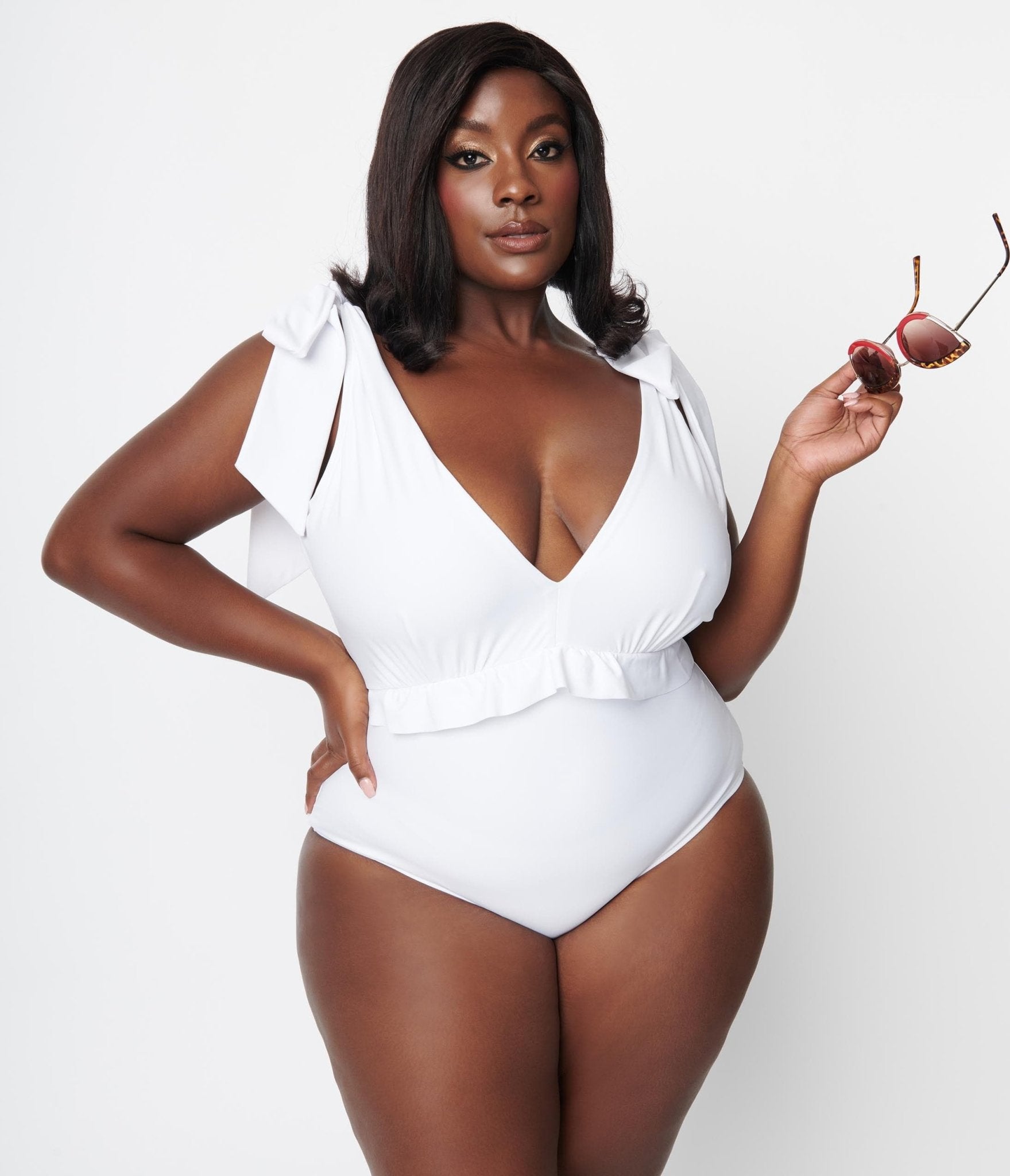 Plus size white outlet one piece bathing suit
