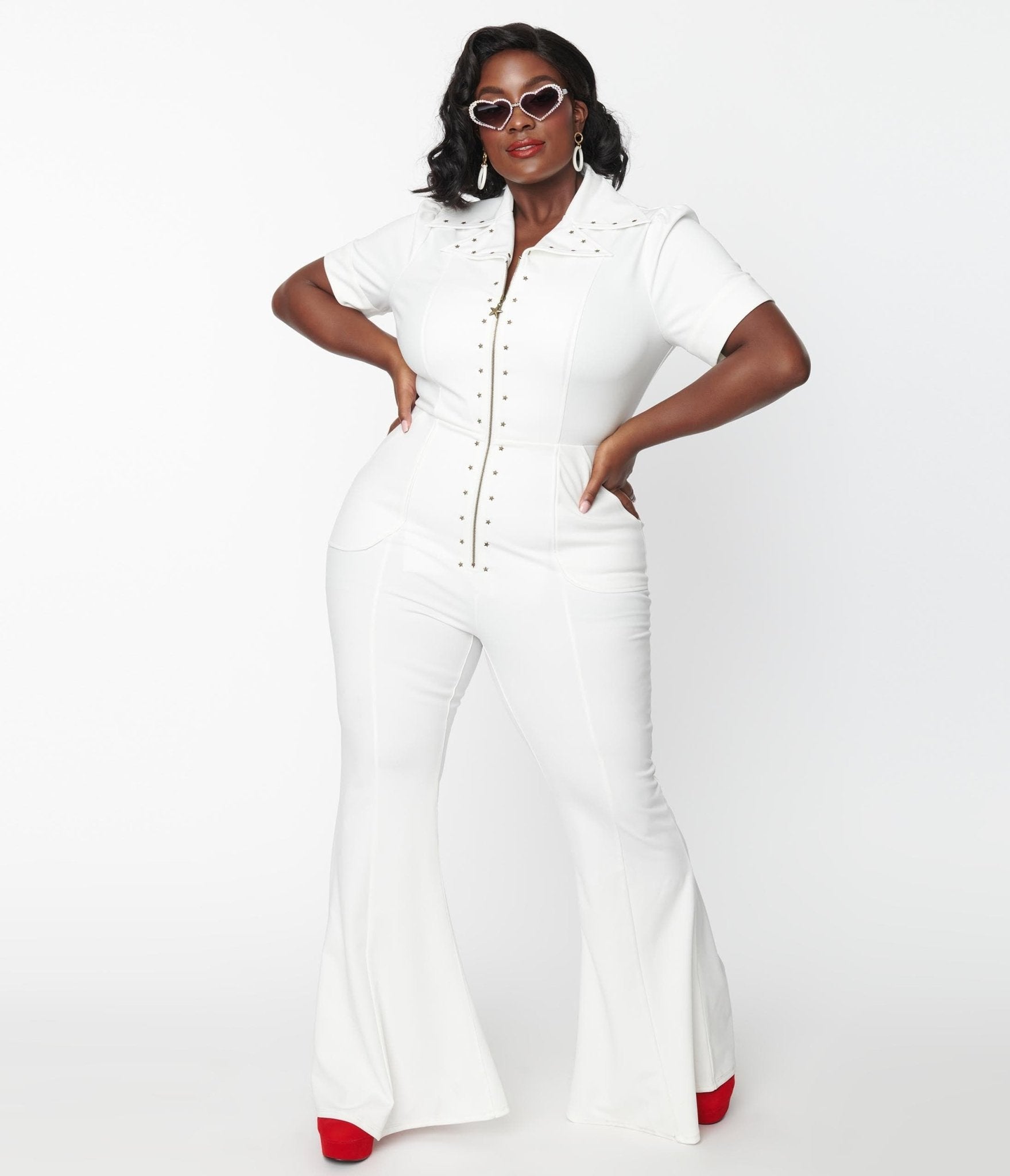 Unique sales white jumpsuit