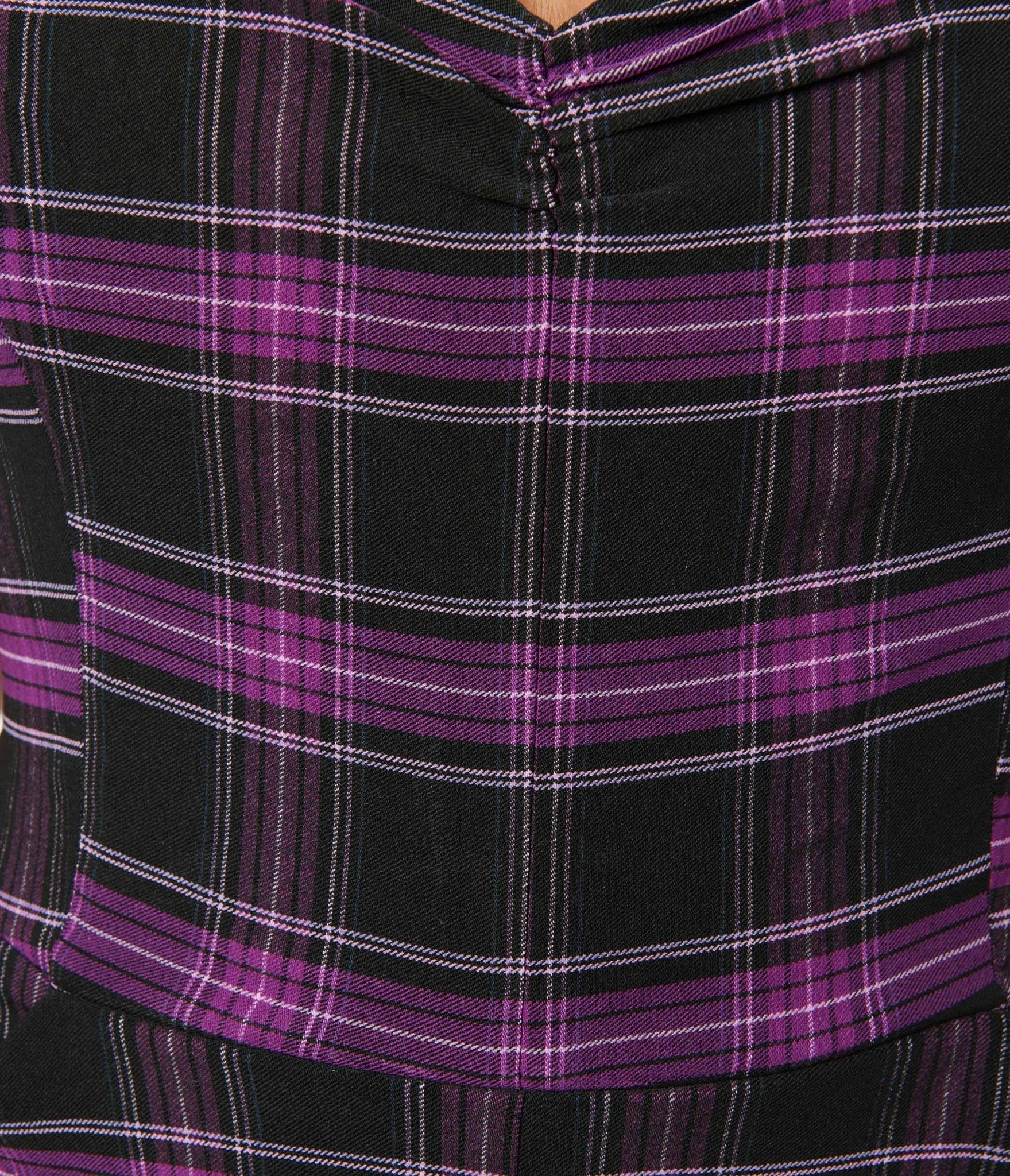 Unique Vintage Purple Black Plaid Marcel Jumpsuit