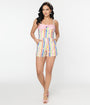 Unique Vintage Rainbow Dot Romper