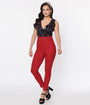 Unique Vintage Red Belted Rizzo Pants