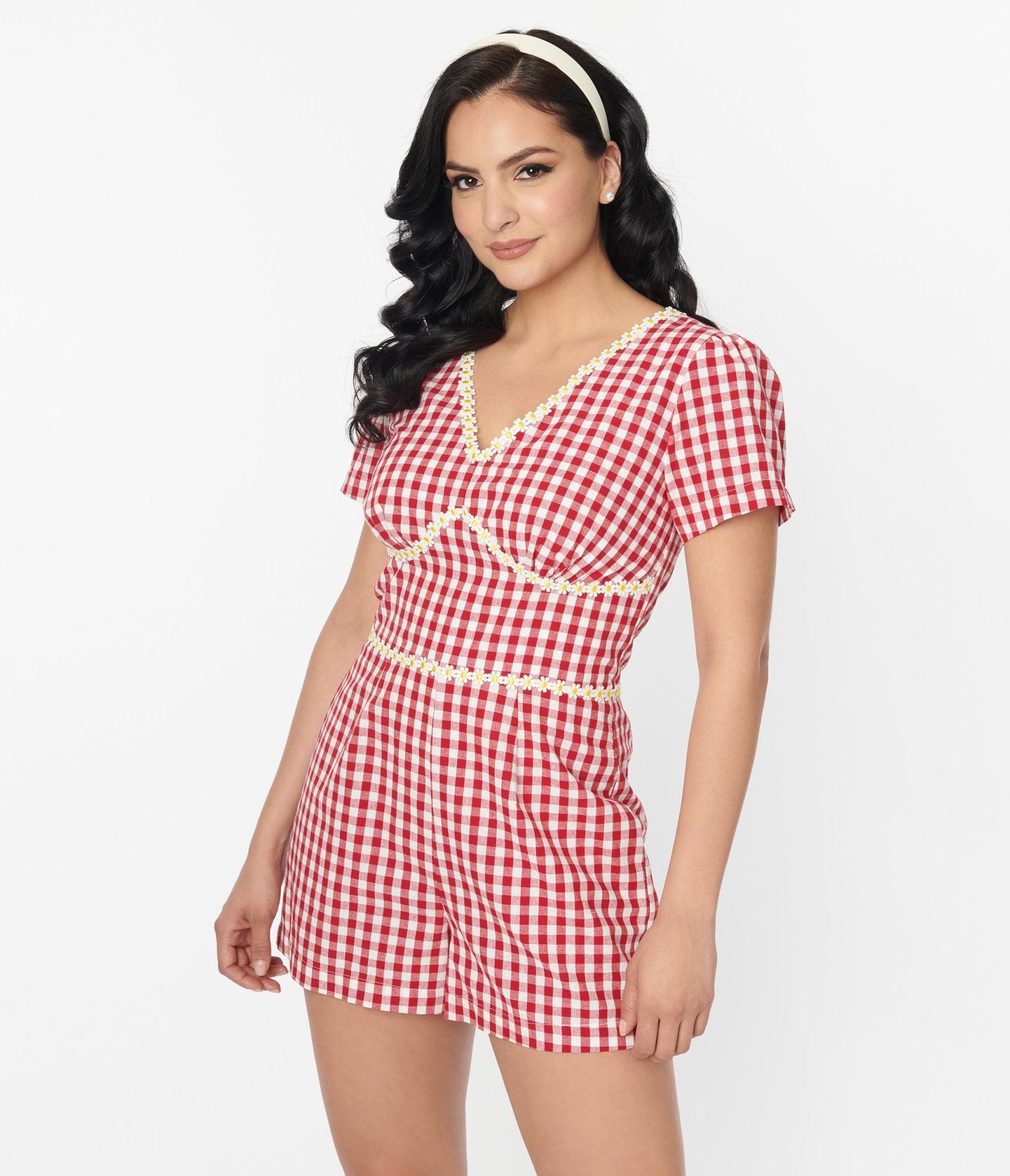Gingham playsuit womens hot sale