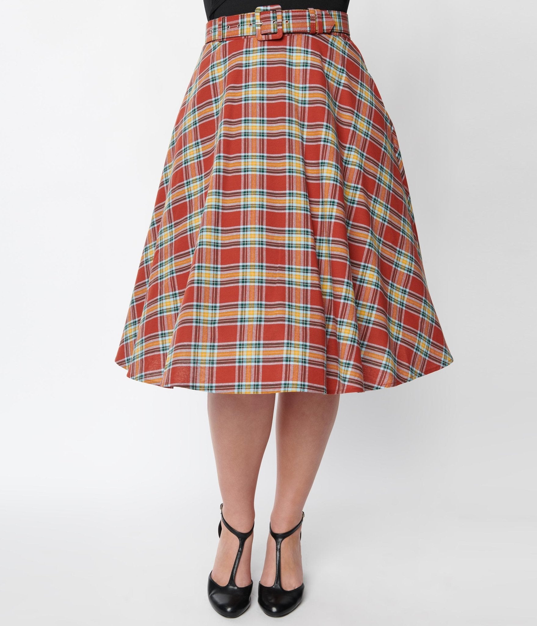 High waist outlet swing skirt