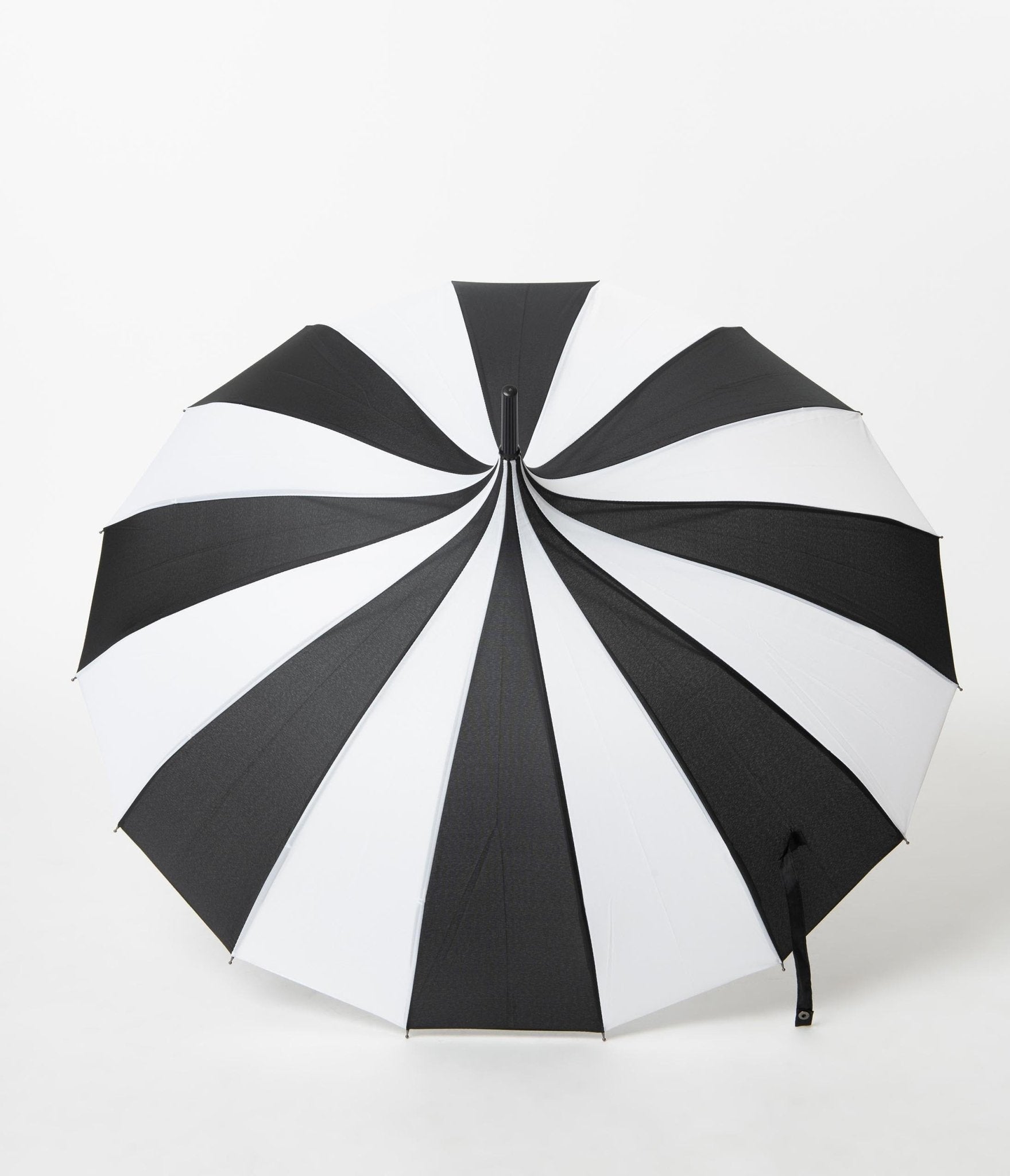 Unique Vintage Retro Style Black & White Stripe Pagoda Umbrella - Unique Vintage - Womens, ACCESSORIES, UMBRELLAS