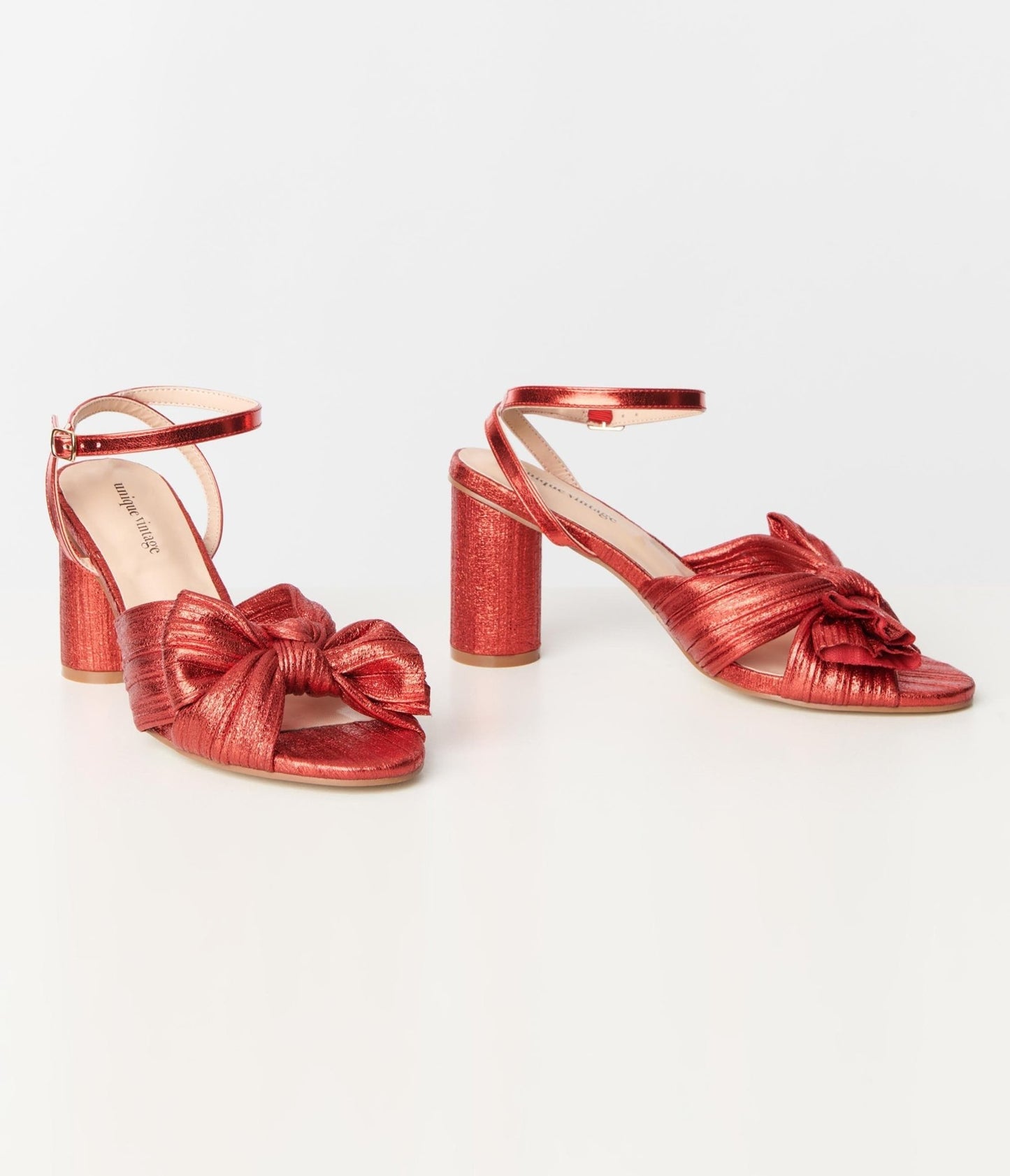 Unique Vintage Ruby Red Slingback Bow Heel - Unique Vintage - Womens, SHOES, HEELS