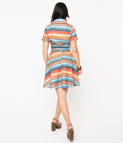 Unique Vintage Serape Stripe Briella Flare Skirt - Unique Vintage - Womens, BOTTOMS, SKIRTS