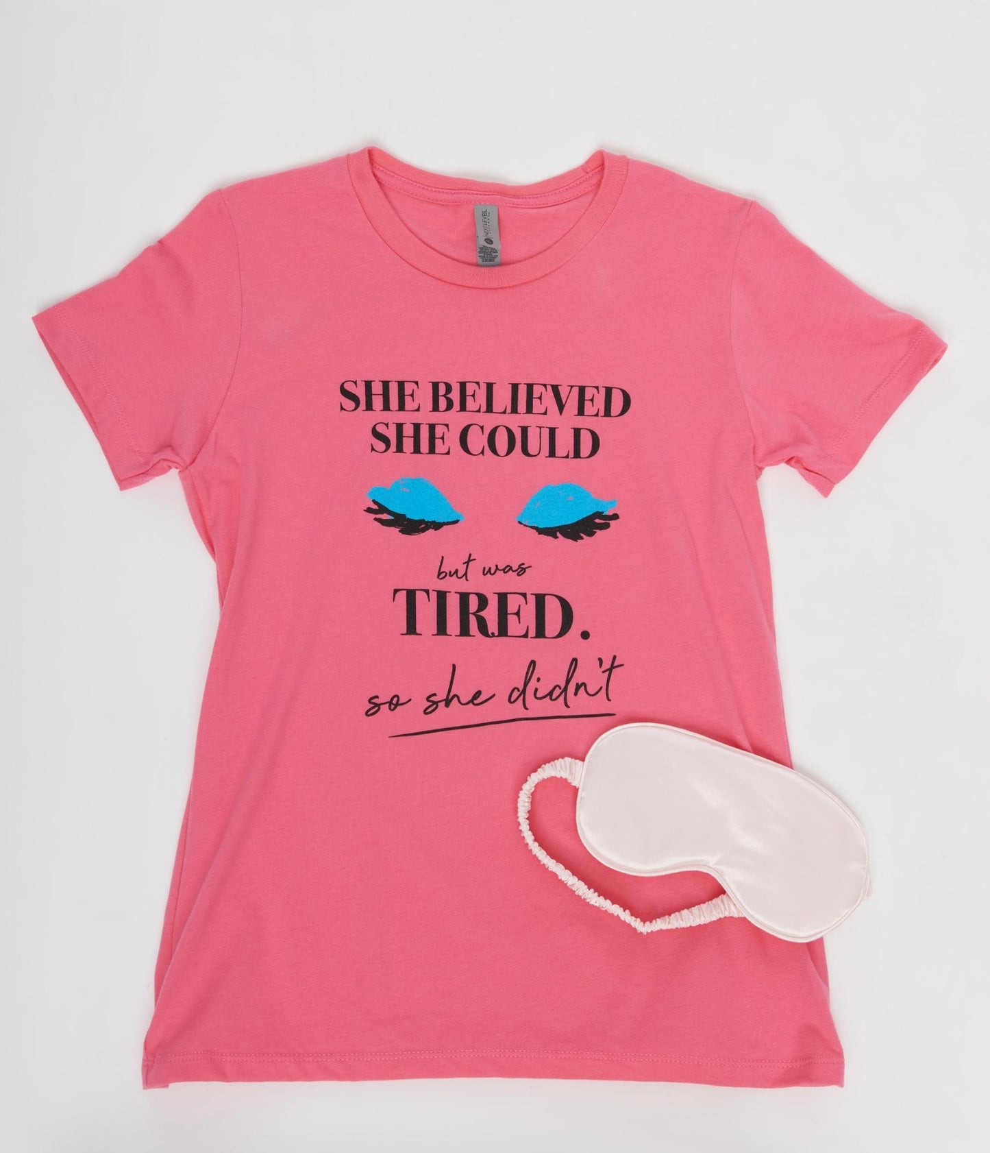 Unique Vintage She Believed She Could Pink Fitted Womens Graphic Tee - Unique Vintage - Womens, GRAPHIC TEES, TEES