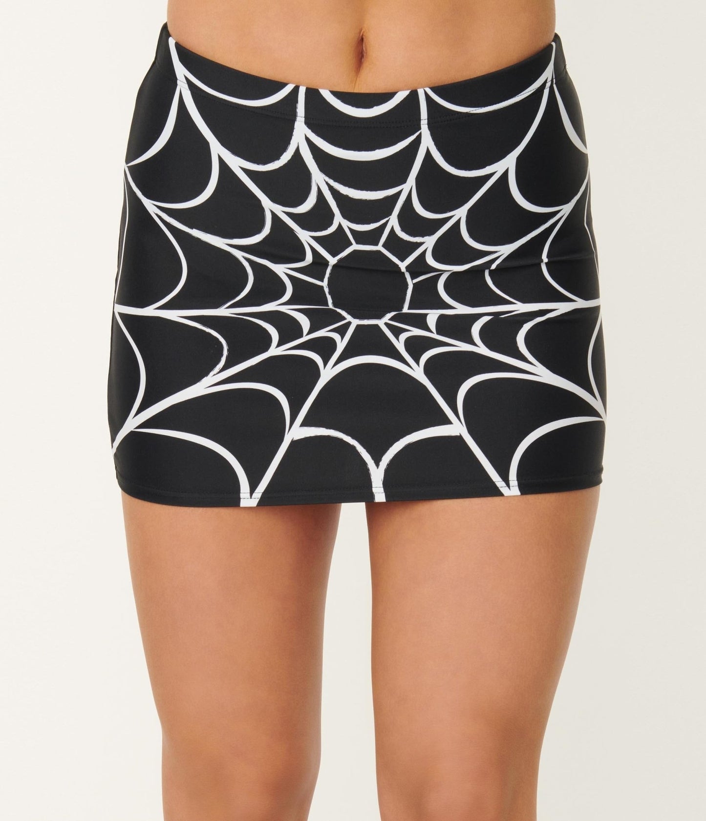 Unique Vintage Spiderweb Print Midnight Swim Skirt - Unique Vintage - Womens, SWIM, BOTTOM