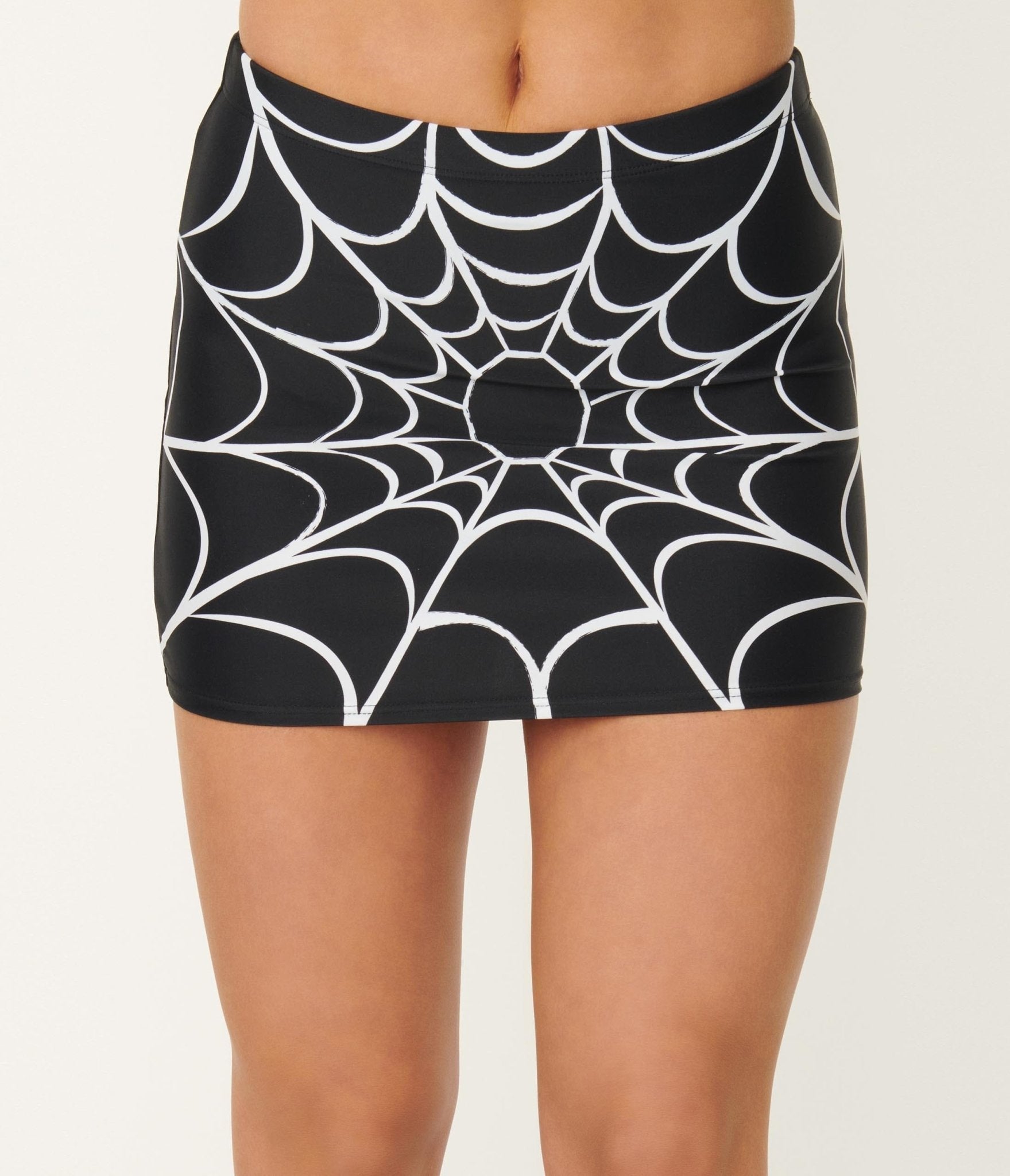 Unique Vintage Spiderweb Print Midnight Swim Skirt - Unique Vintage - Womens, SWIM, BOTTOM