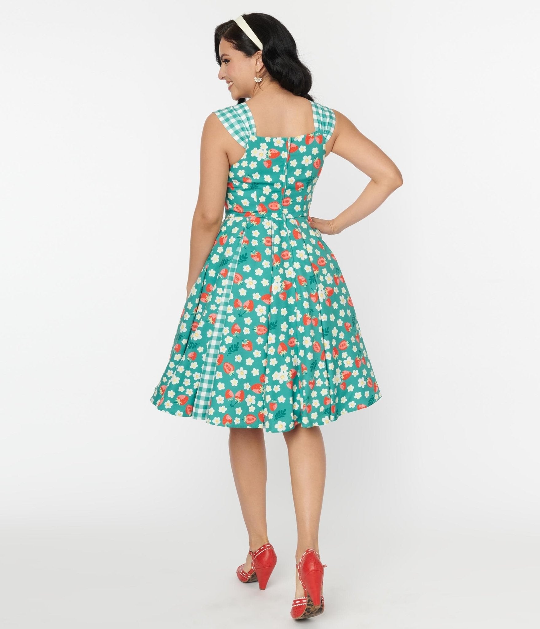Teal online swing dress