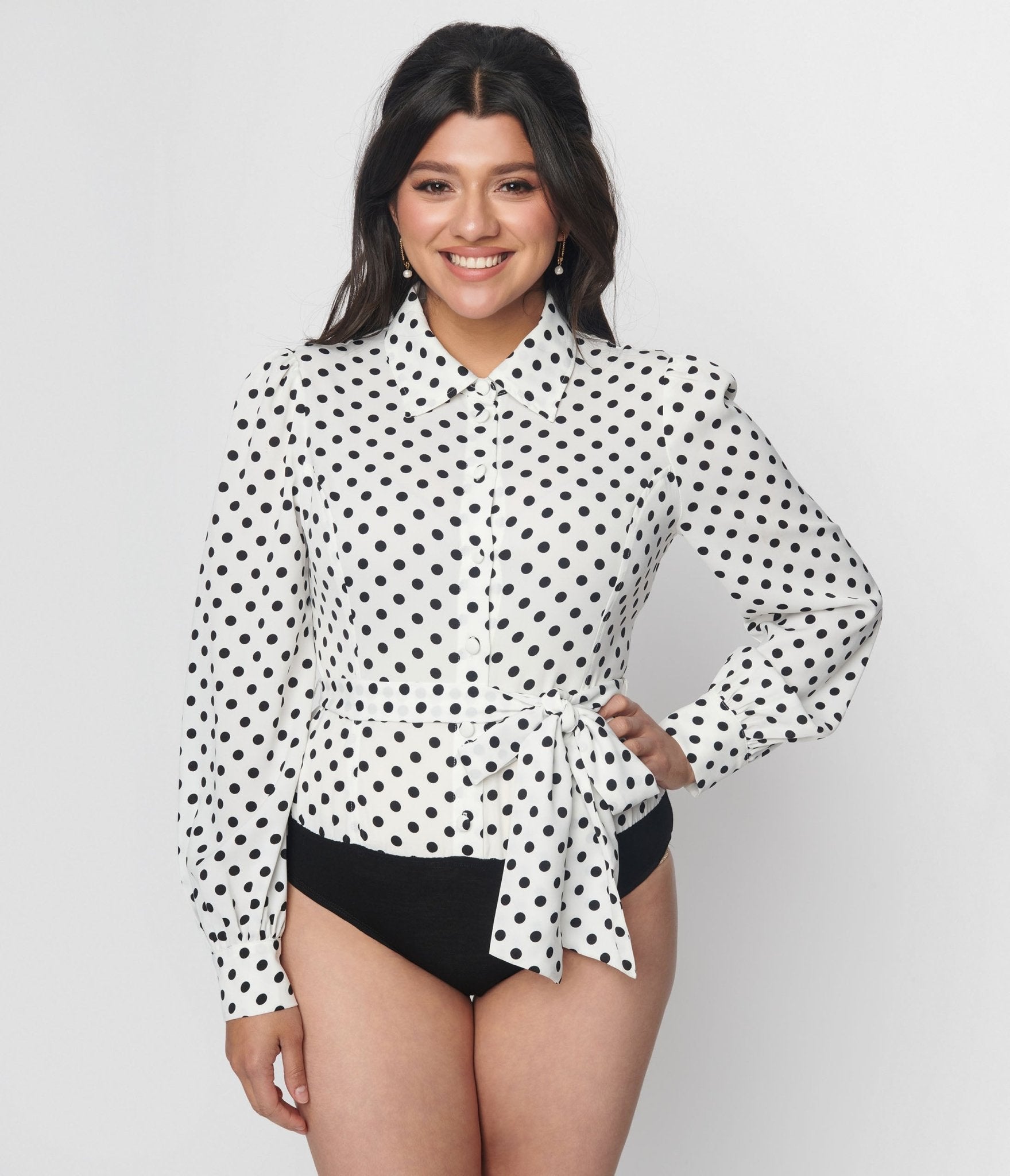 White polka dot hot sale bodysuit