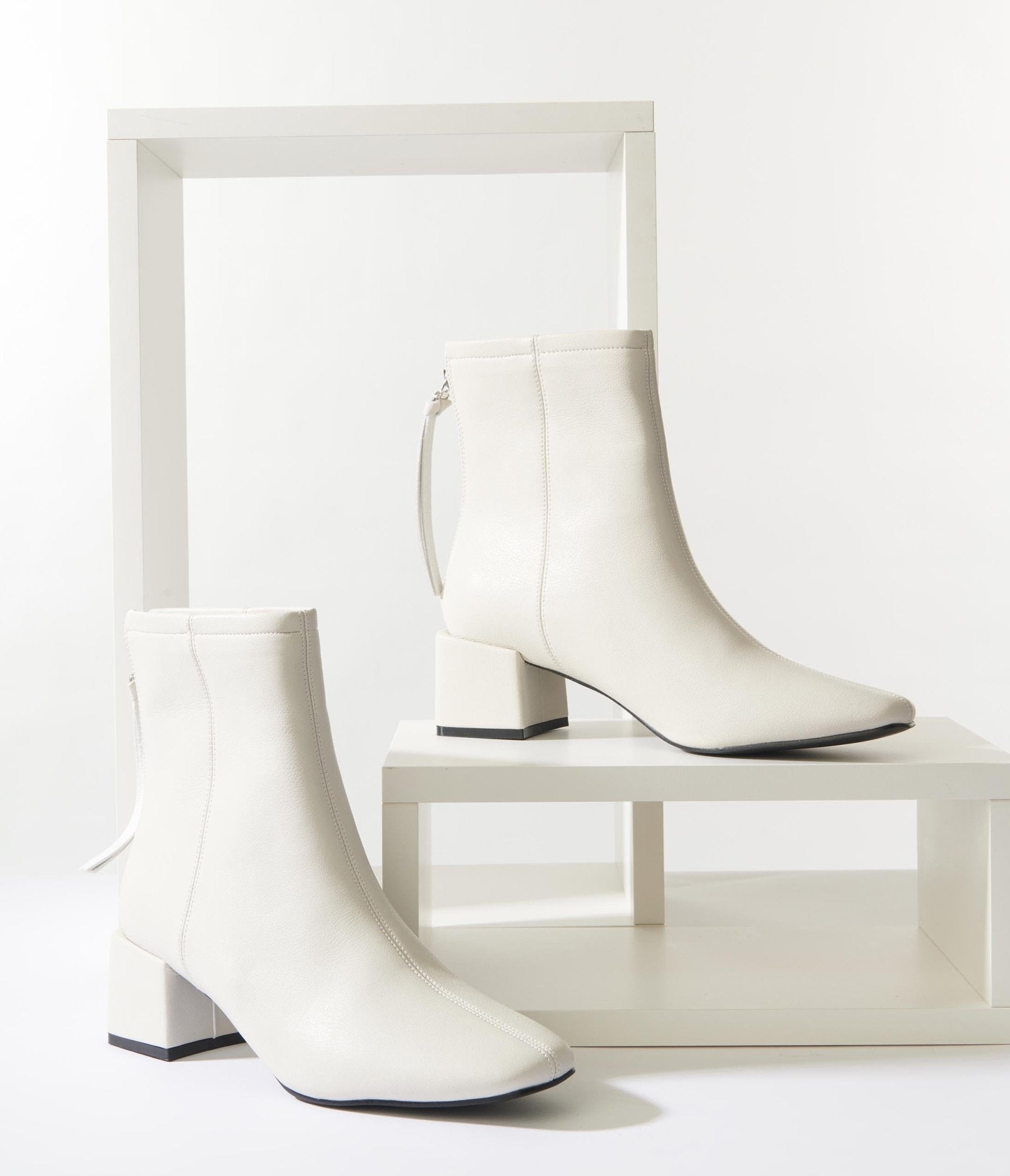 Unique Vintage White Leatherette Mod Sinatra Bootie - Unique Vintage - Womens, SHOES, BOOTS