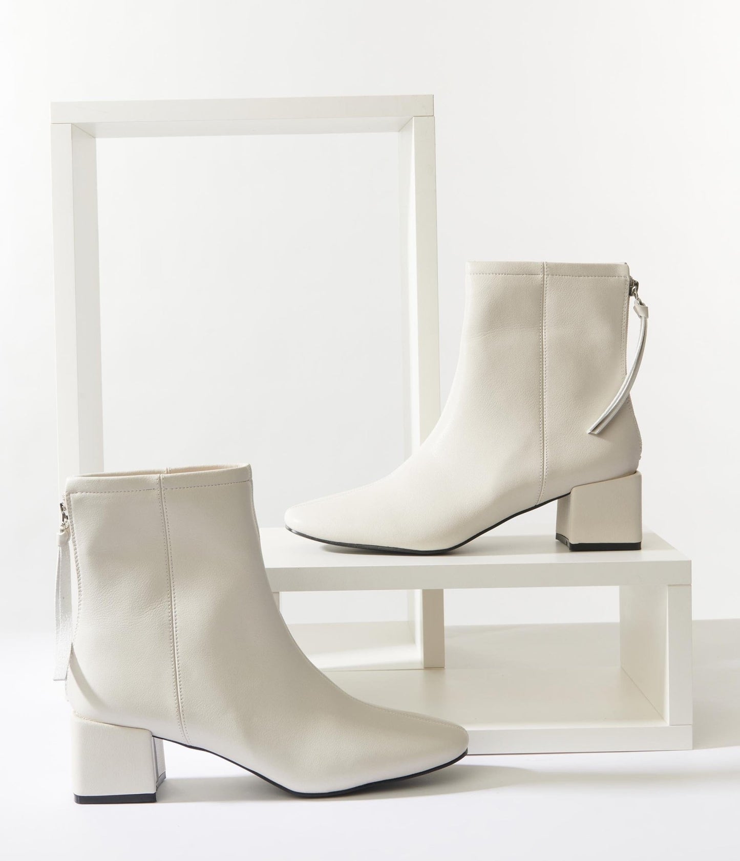 Unique Vintage White Leatherette Mod Sinatra Bootie - Unique Vintage - Womens, SHOES, BOOTS