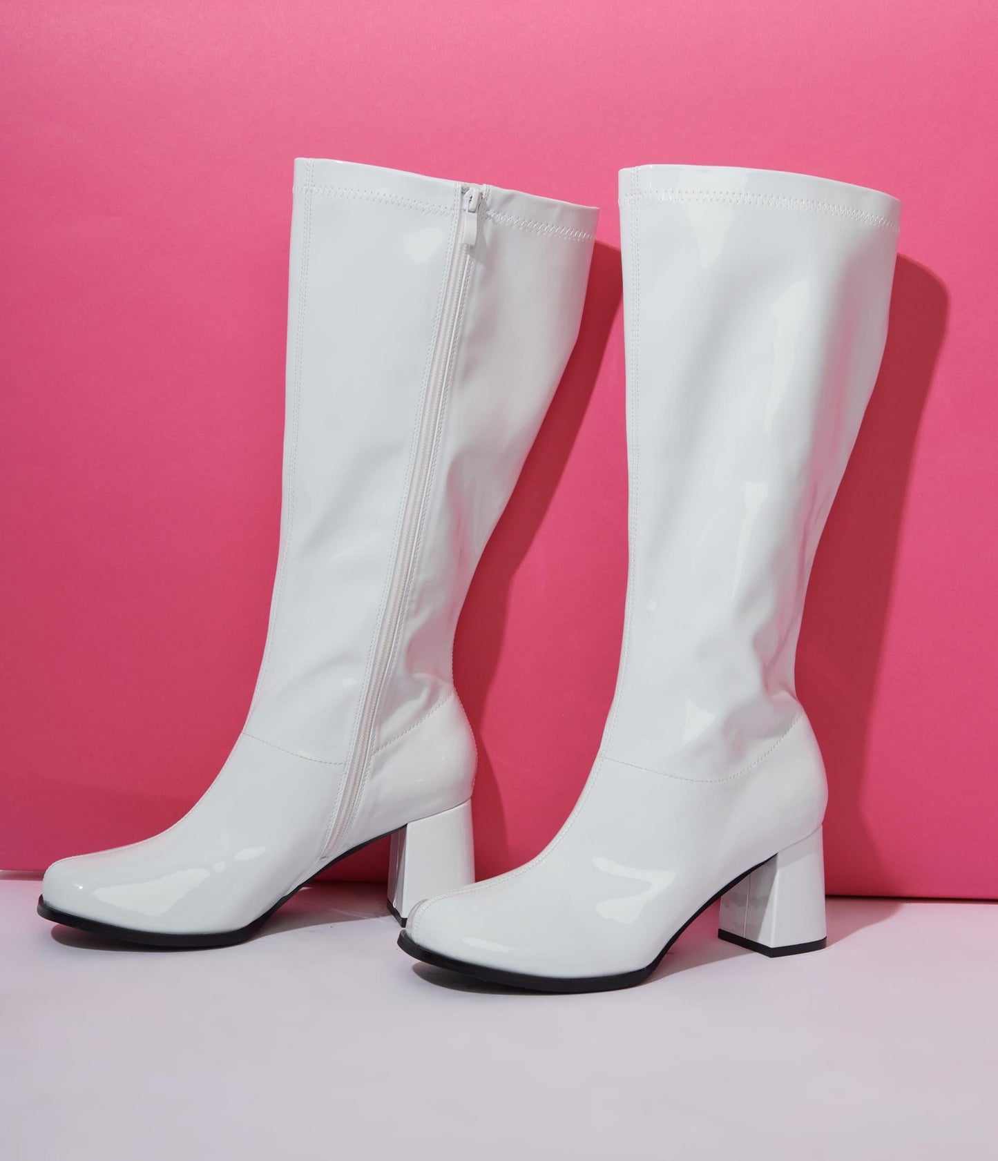 Unique Vintage White Patent Gogo Boot - Unique Vintage - Womens, SHOES, BOOTS