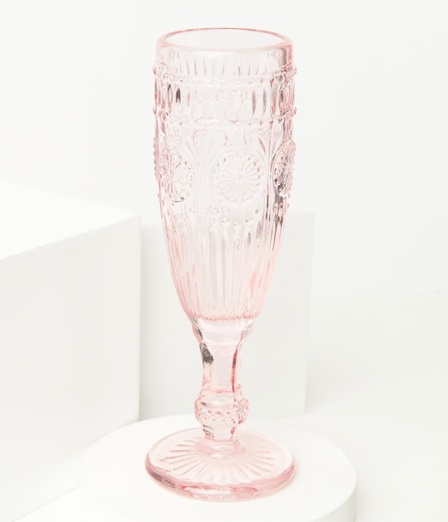 Vintage Style Pink Glass Champagne Flute - Unique Vintage - Womens, ACCESSORIES, GIFTS/HOME
