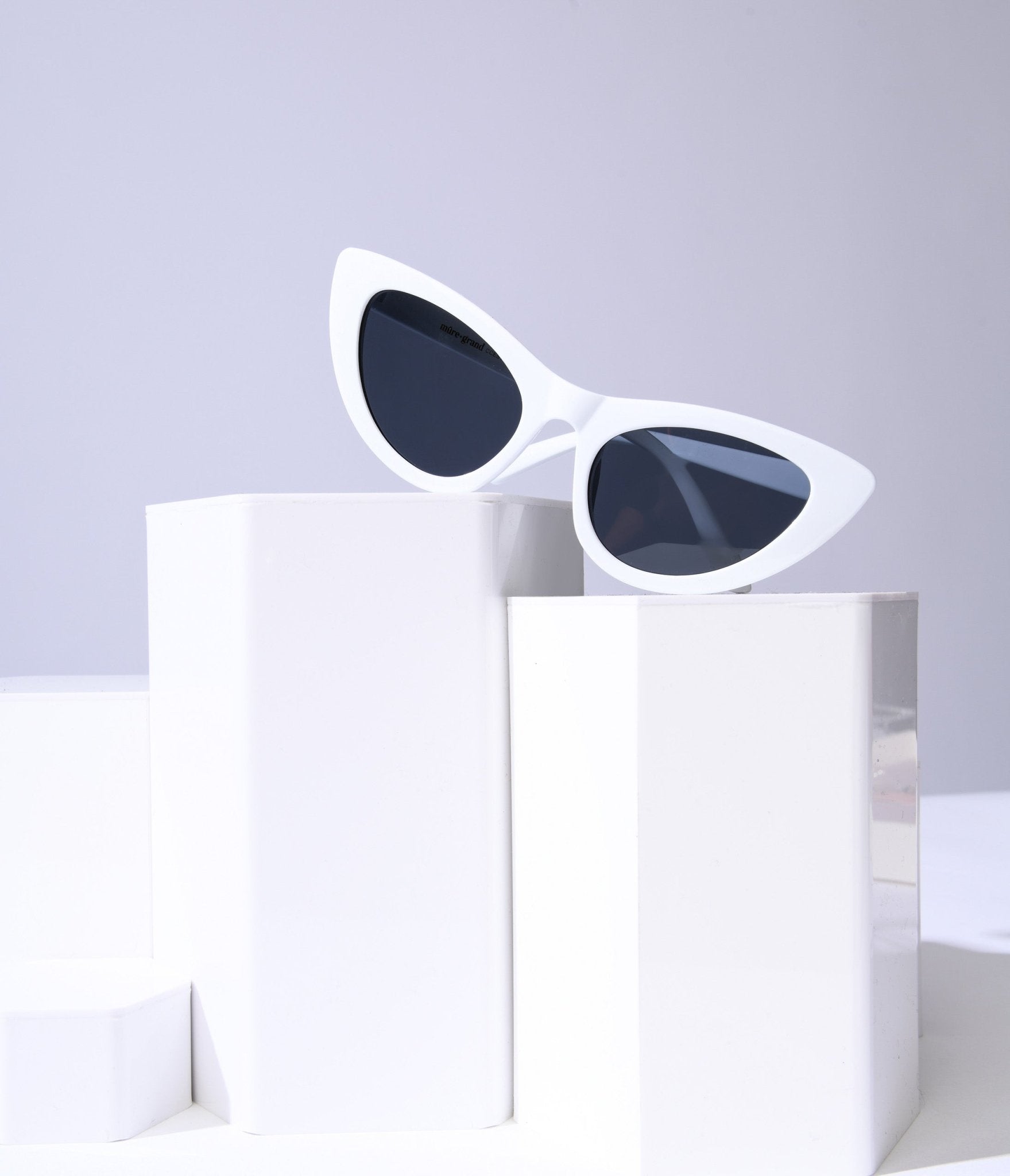 White Capri Cat Eye Sunglasses - Unique Vintage - Womens, ACCESSORIES, SUNGLASSES