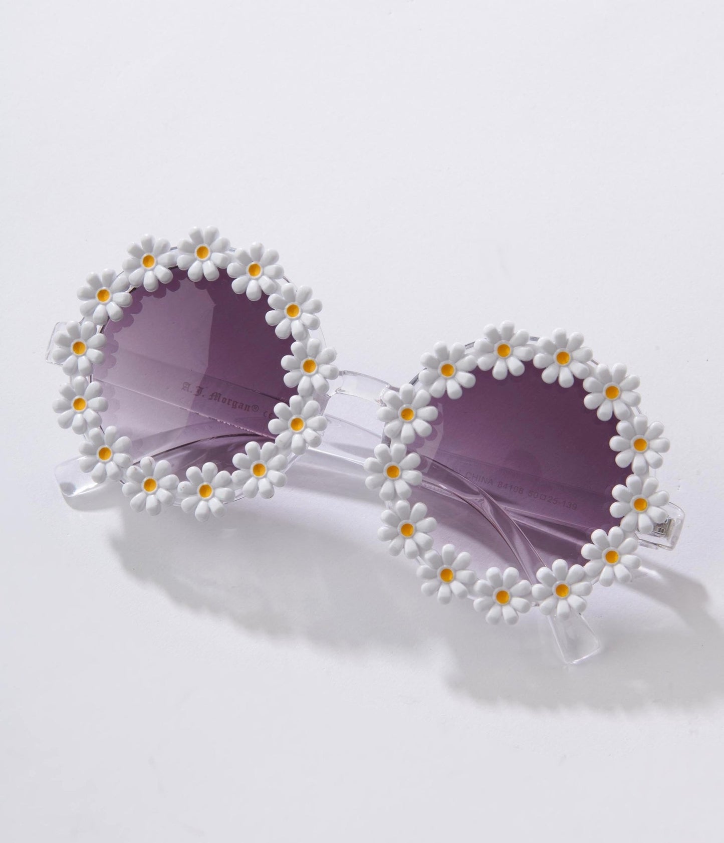 White Daisy Round Sunglasses - Unique Vintage - Womens, ACCESSORIES, SUNGLASSES