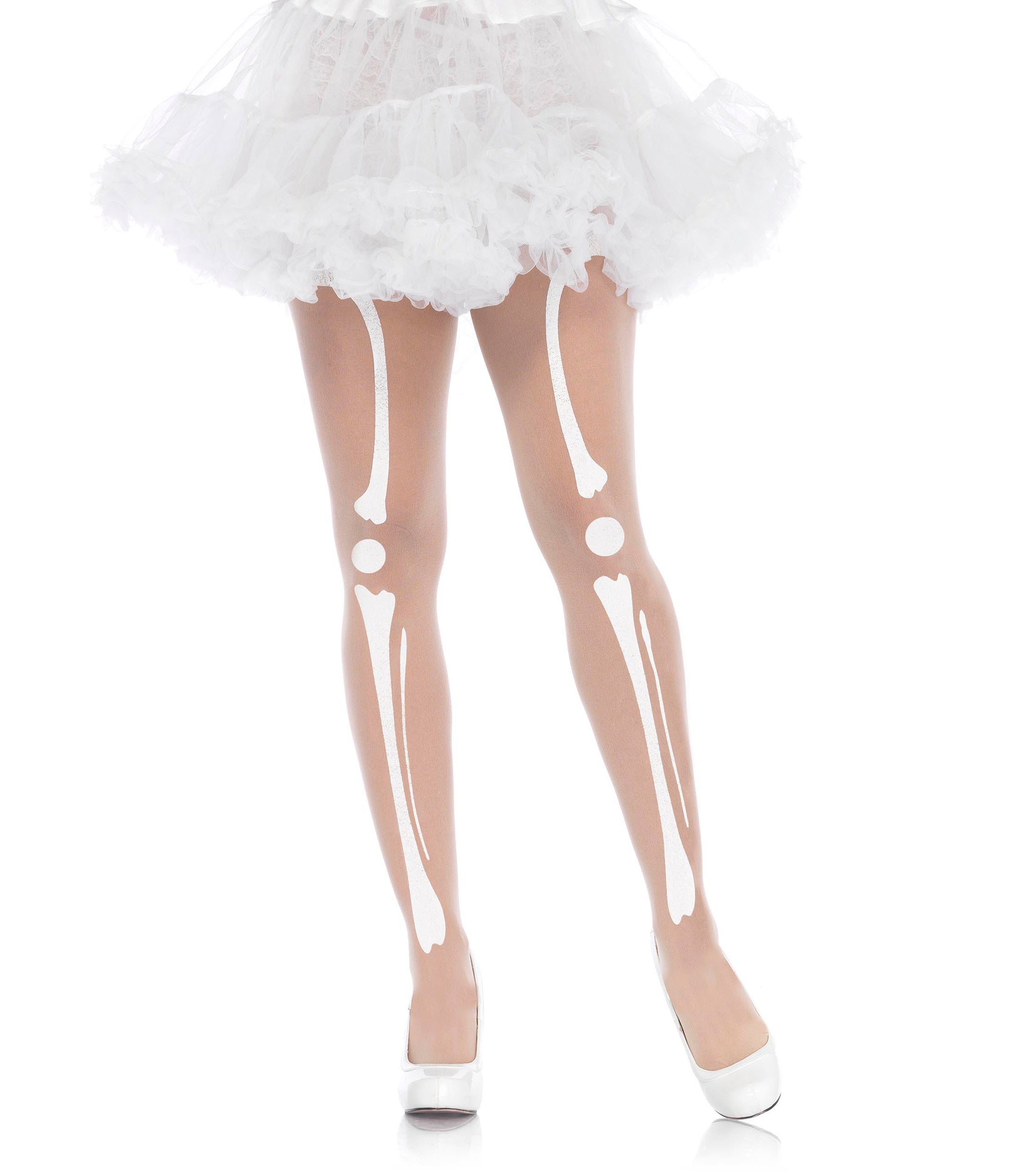 White Skeleton Bone Tights Unique Vintage