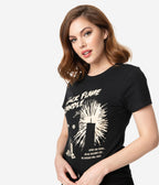 Whosits And Whatsits Black Flame Candle Womens Tee - Unique Vintage - Womens, HALLOWEEN, GRAPHIC TEES